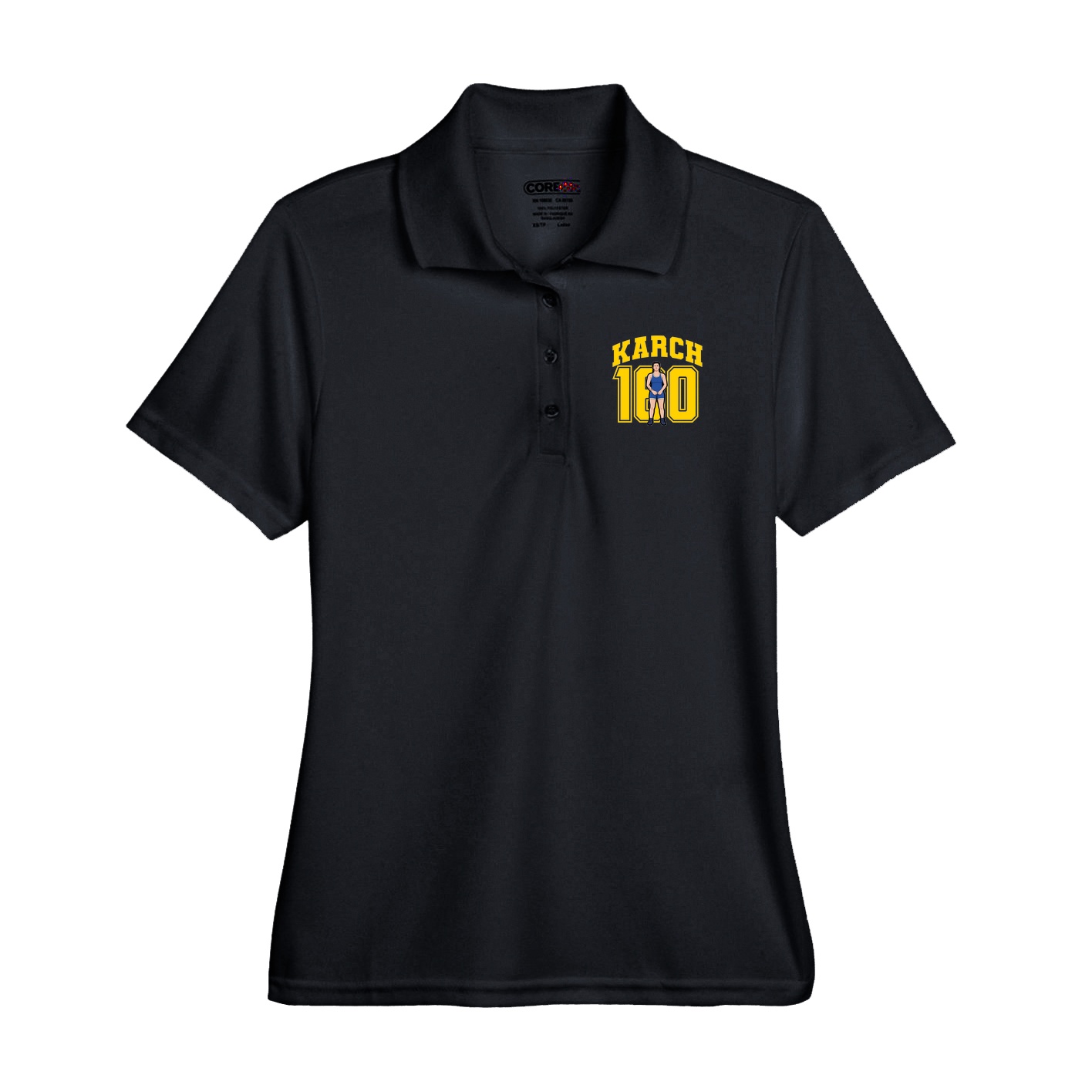 Performance Polo — Number in Black
