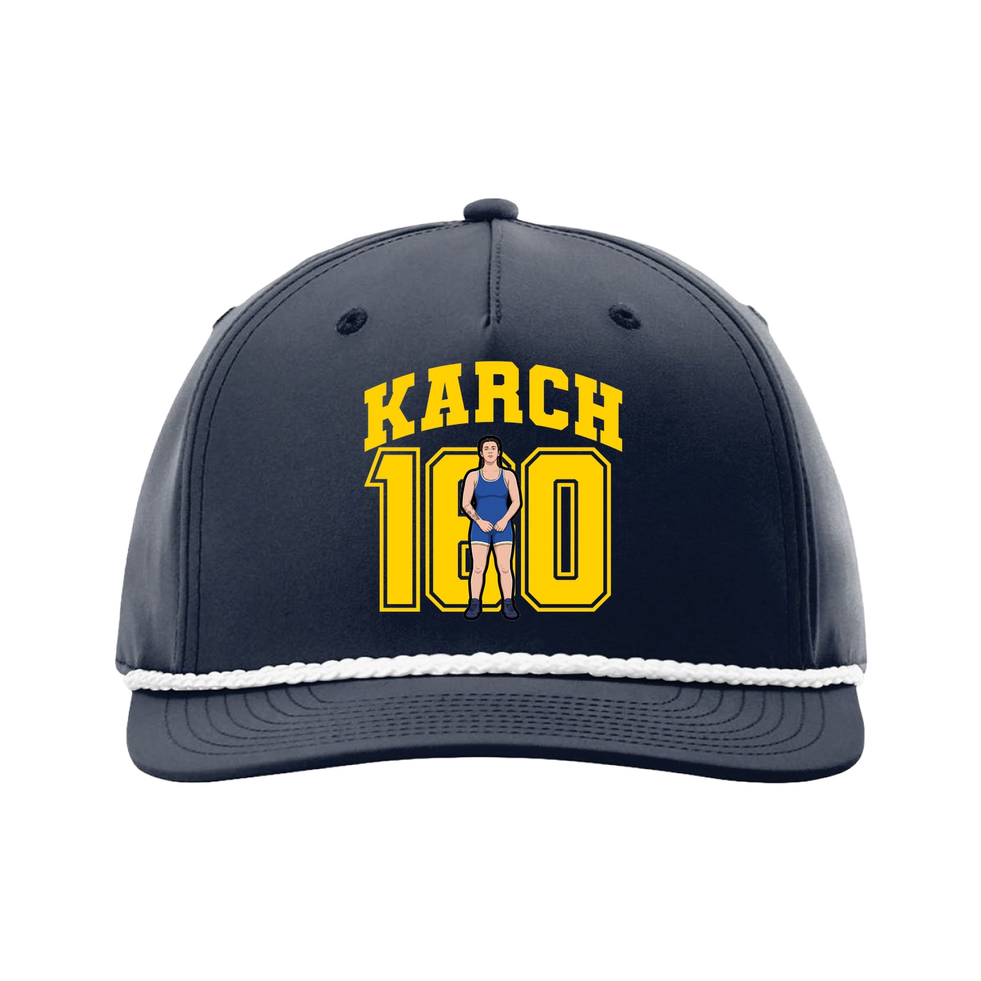 Five-Panel Classic Rope Cap — Number in Navy
