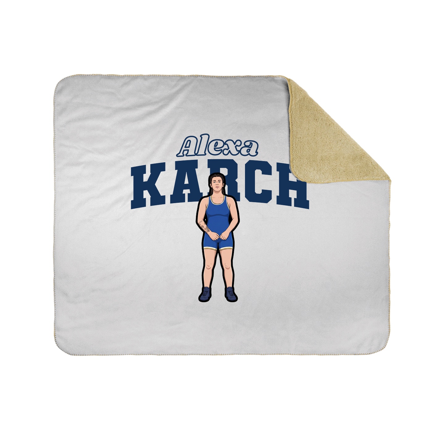 Throw Blanket — Name Arch in White