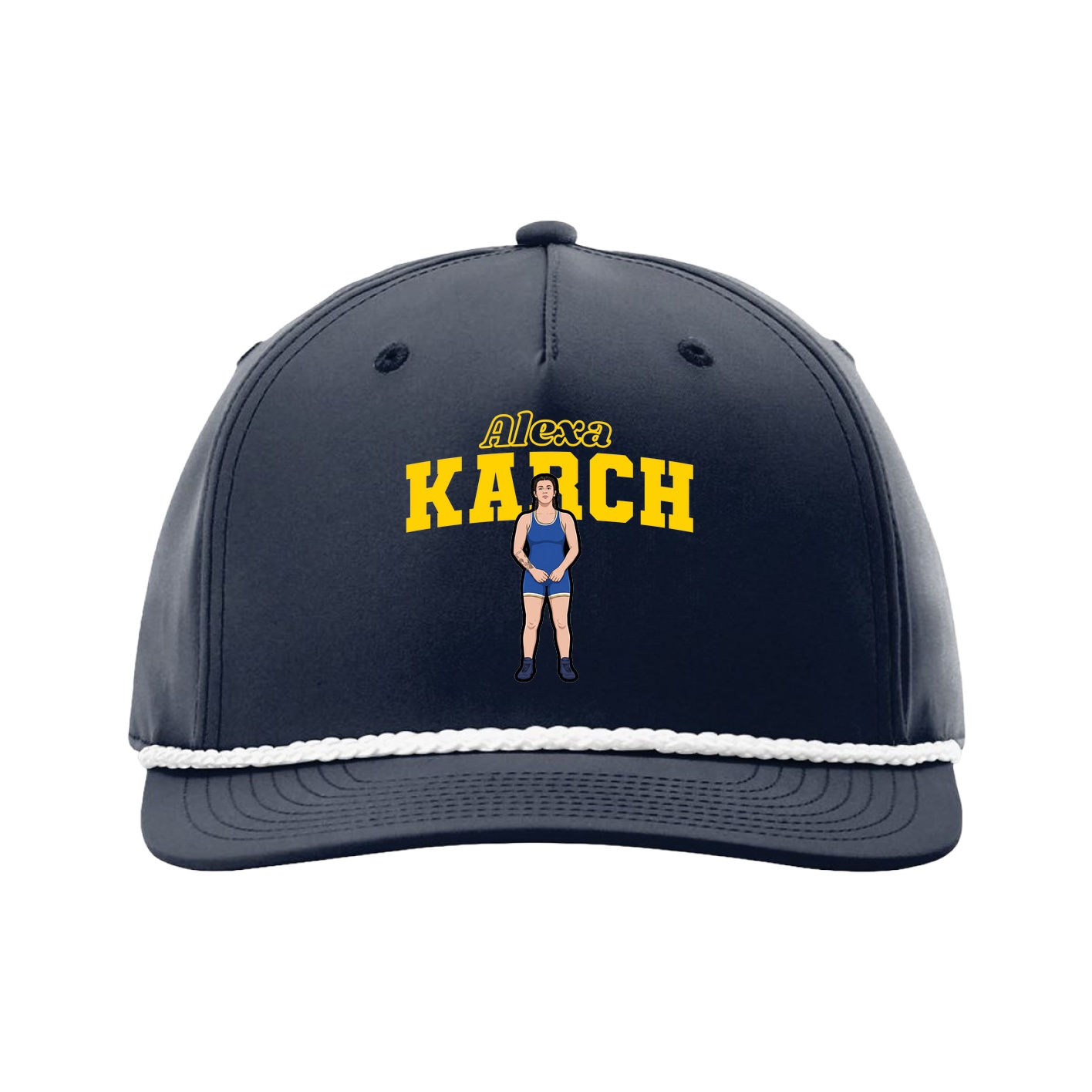 Five-Panel Classic Rope Cap — Name Arch in Navy