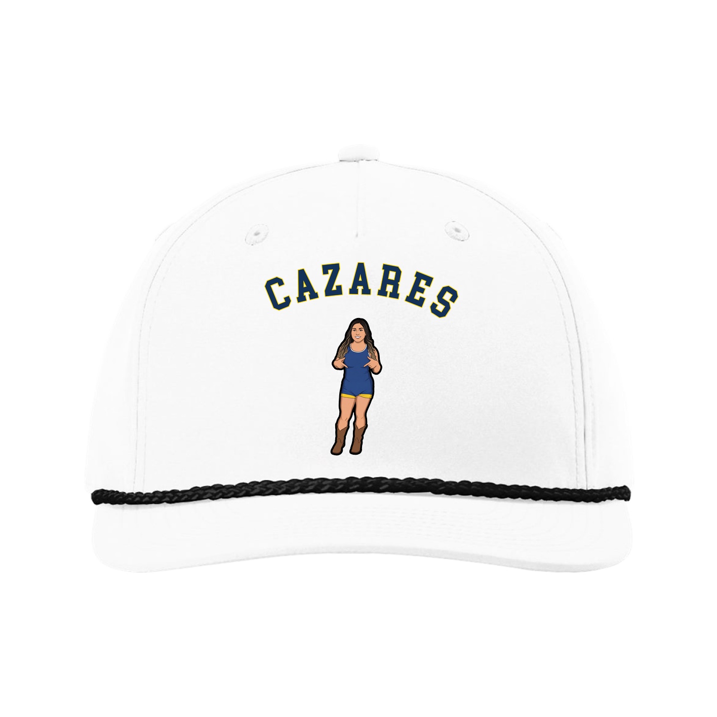 Five-Panel Classic Rope Cap — Shirsey Arch in White