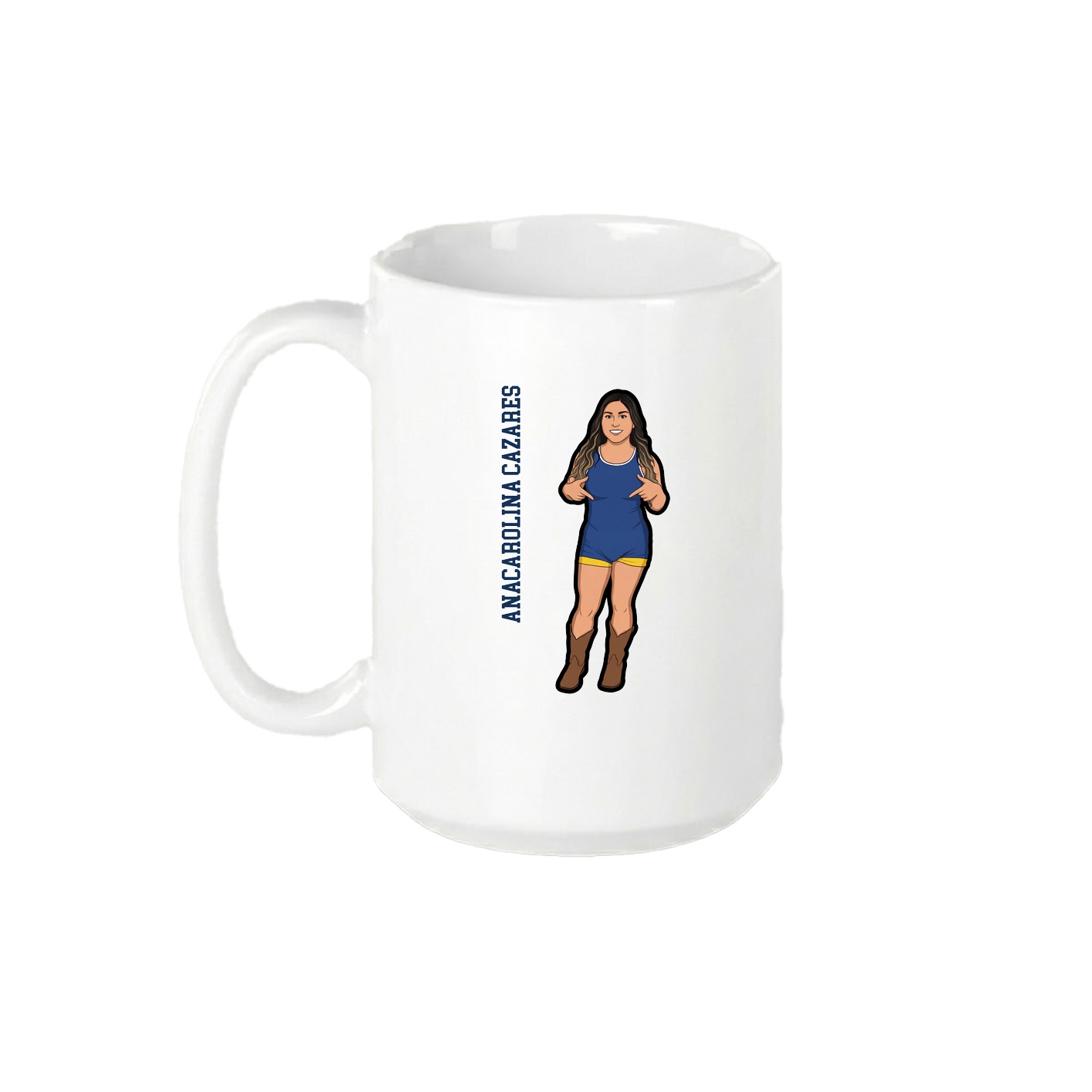 15oz Coffee Mug — Name Vertical in White