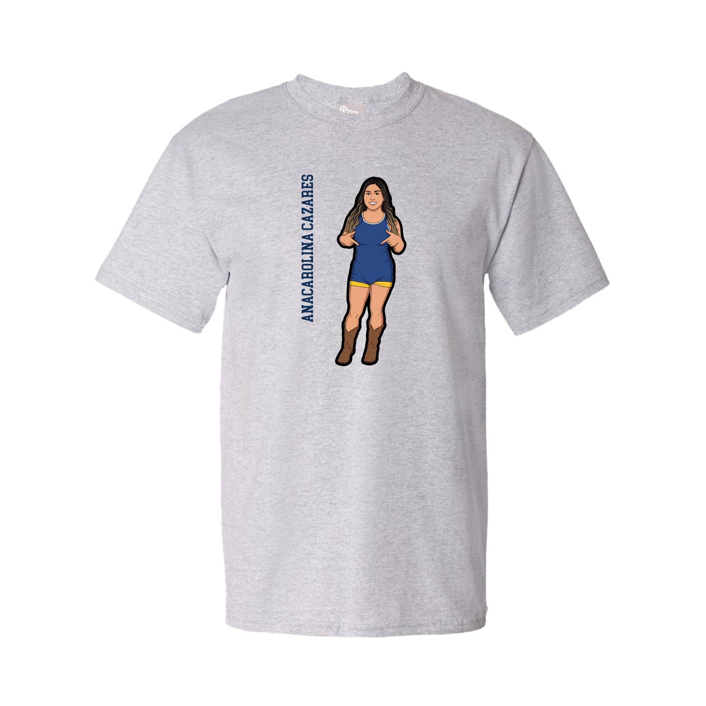 Youth Tee — Name Vertical in Grey