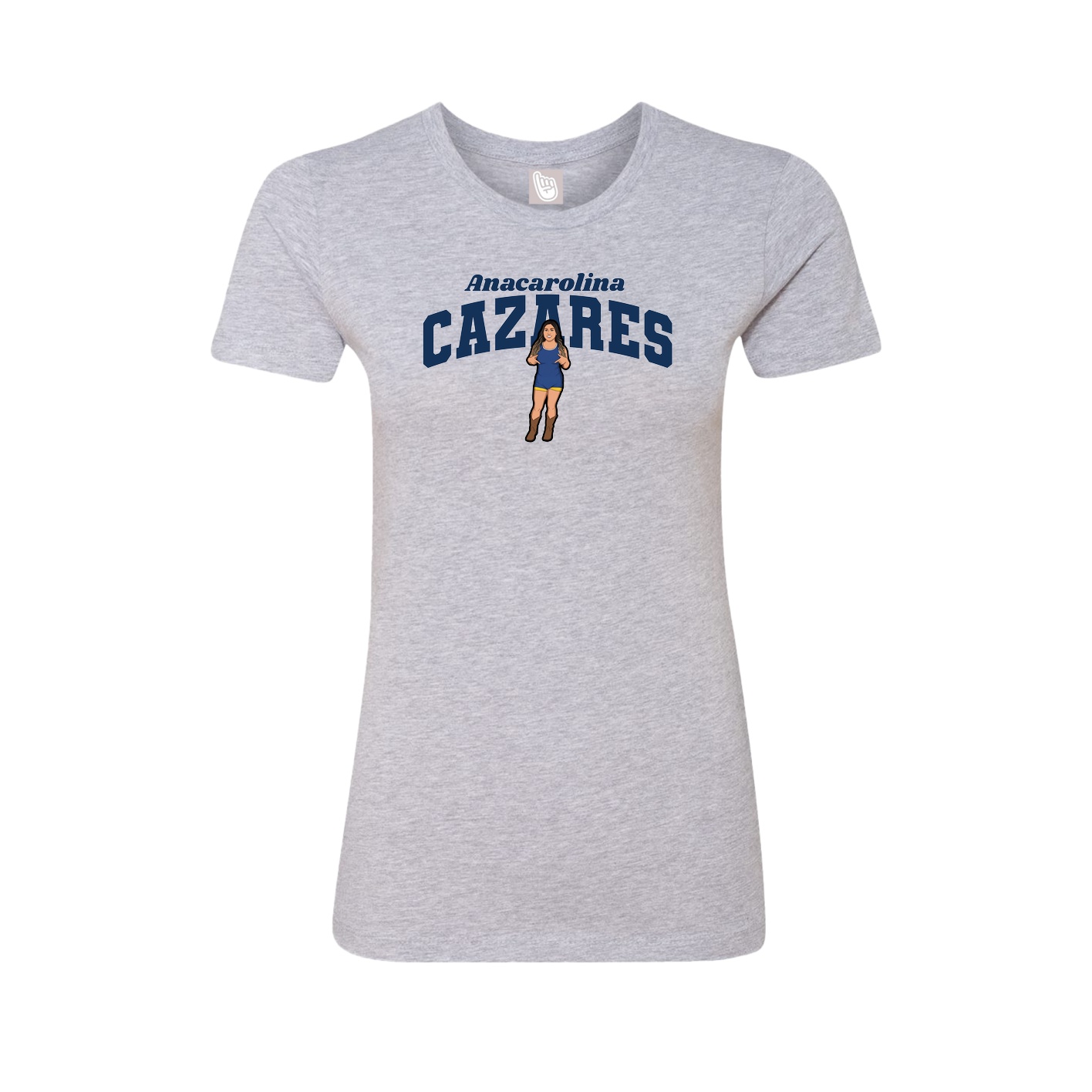 Fitted Women's Tee — Signature Arch in Grey
