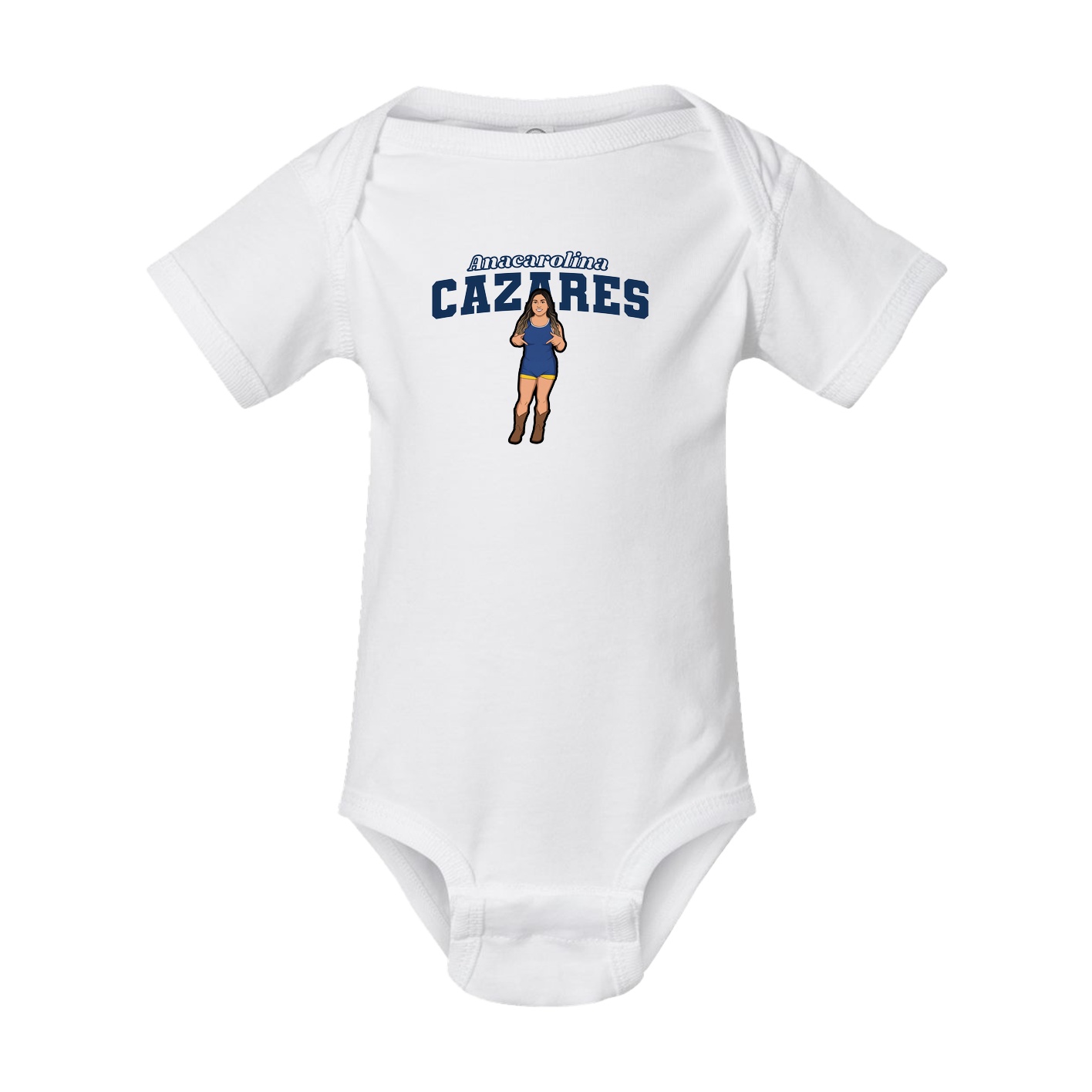 Baby Onesie — Name Arch in White