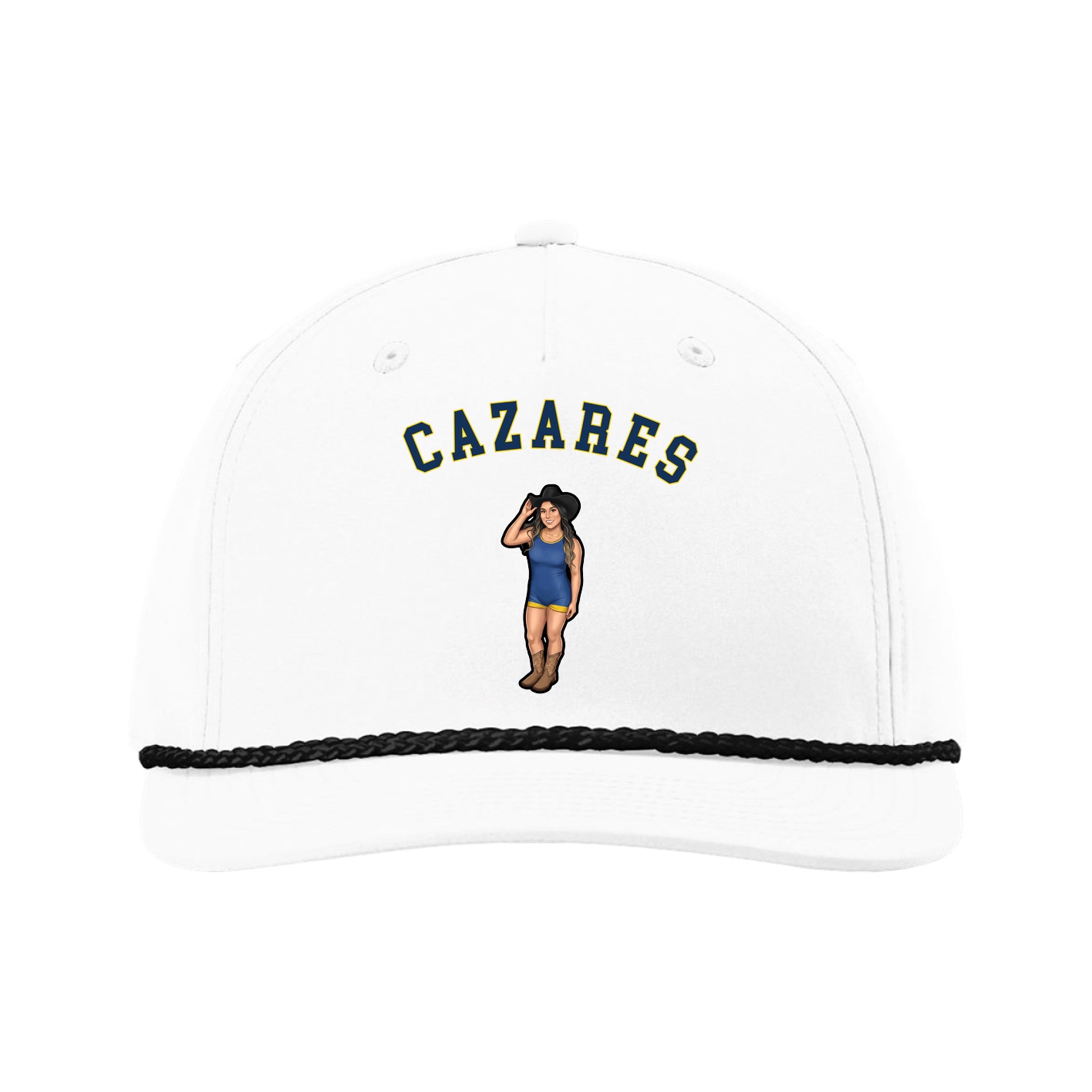 Five-Panel Classic Rope Cap — Shirsey Arch in White