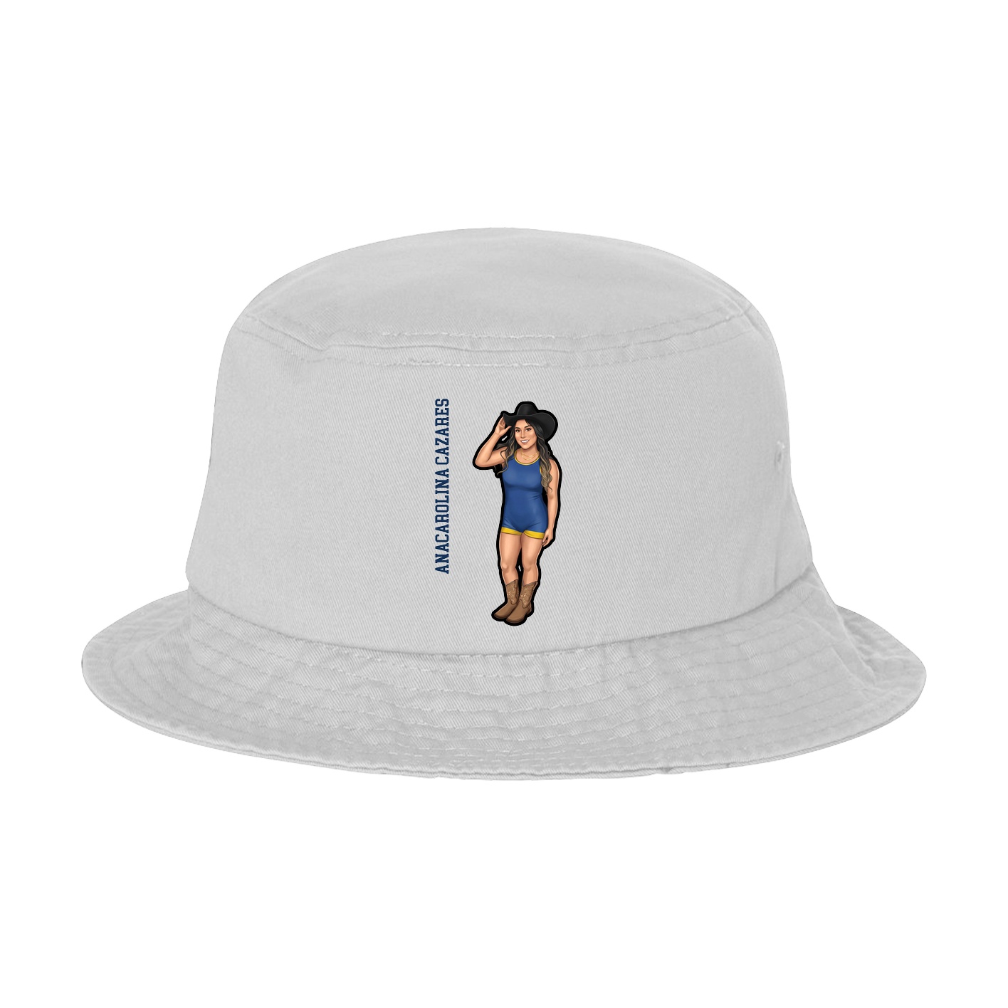 Bucket Cap — Name Vertical in White