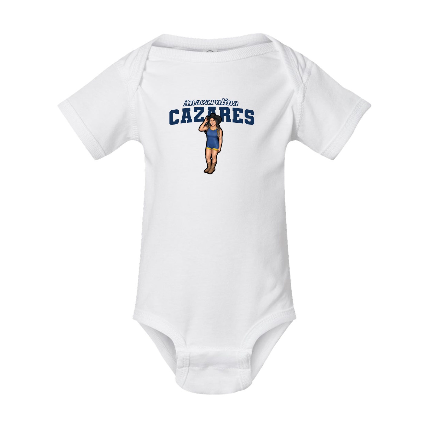 Baby Onesie — Name Arch in White