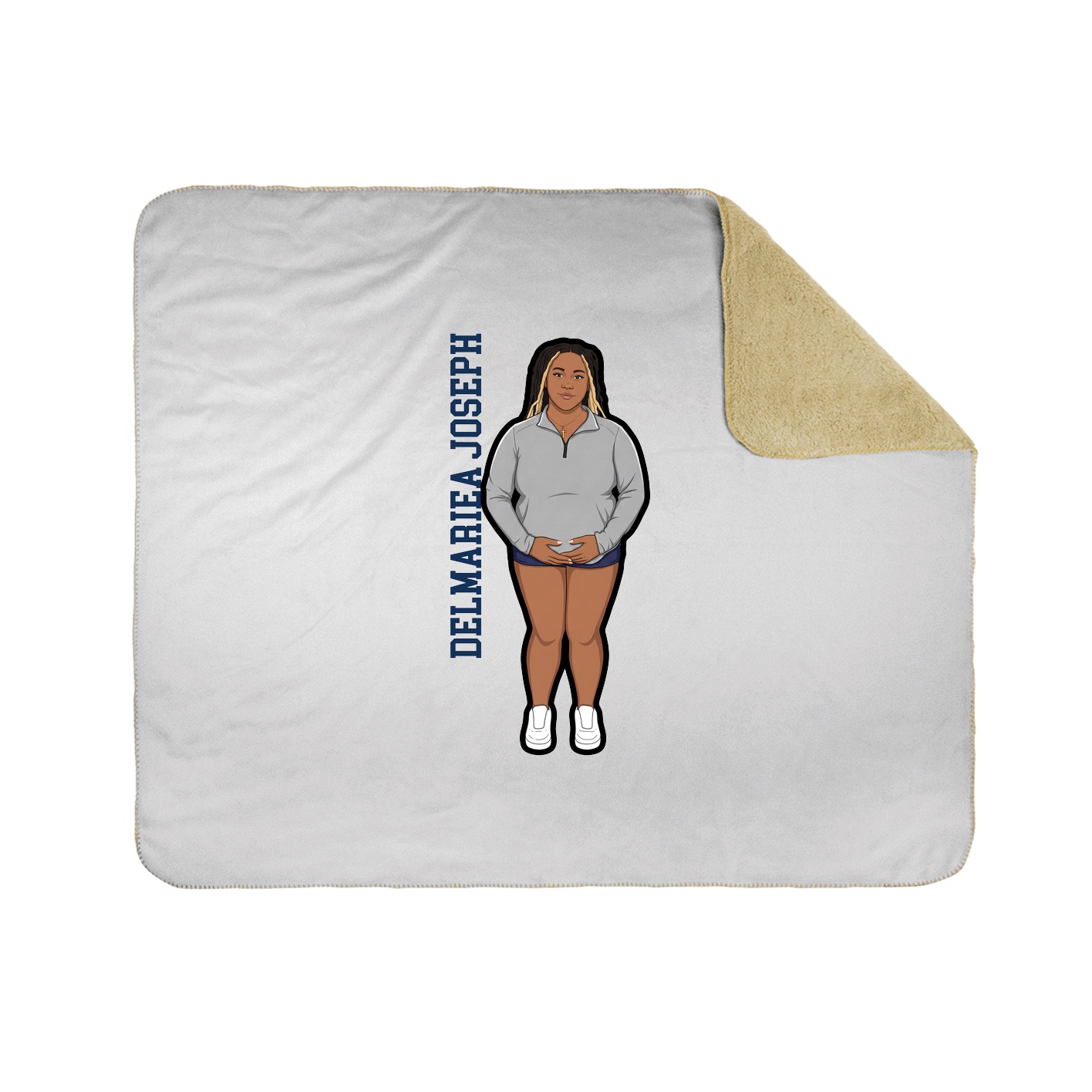 Throw Blanket — Name Vertical in White