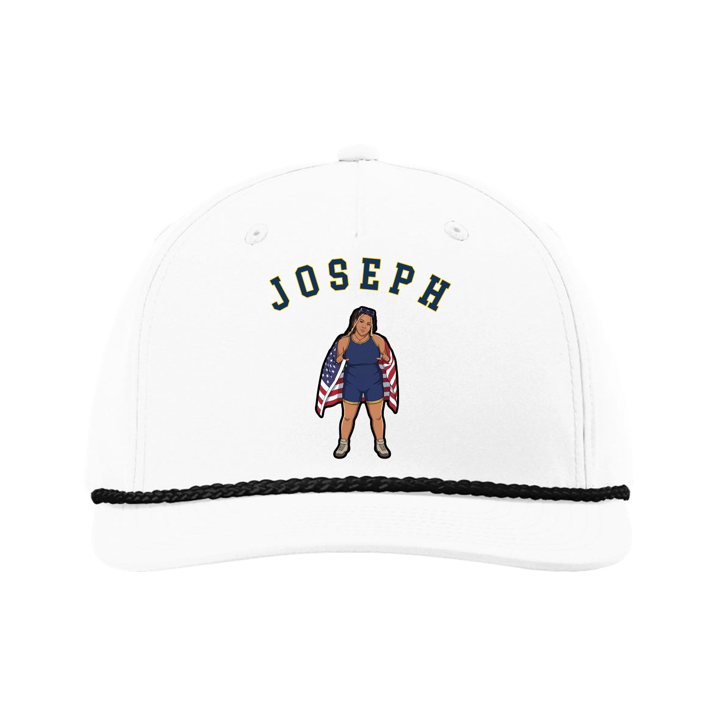 Five-Panel Classic Rope Cap — Shirsey Arch in White