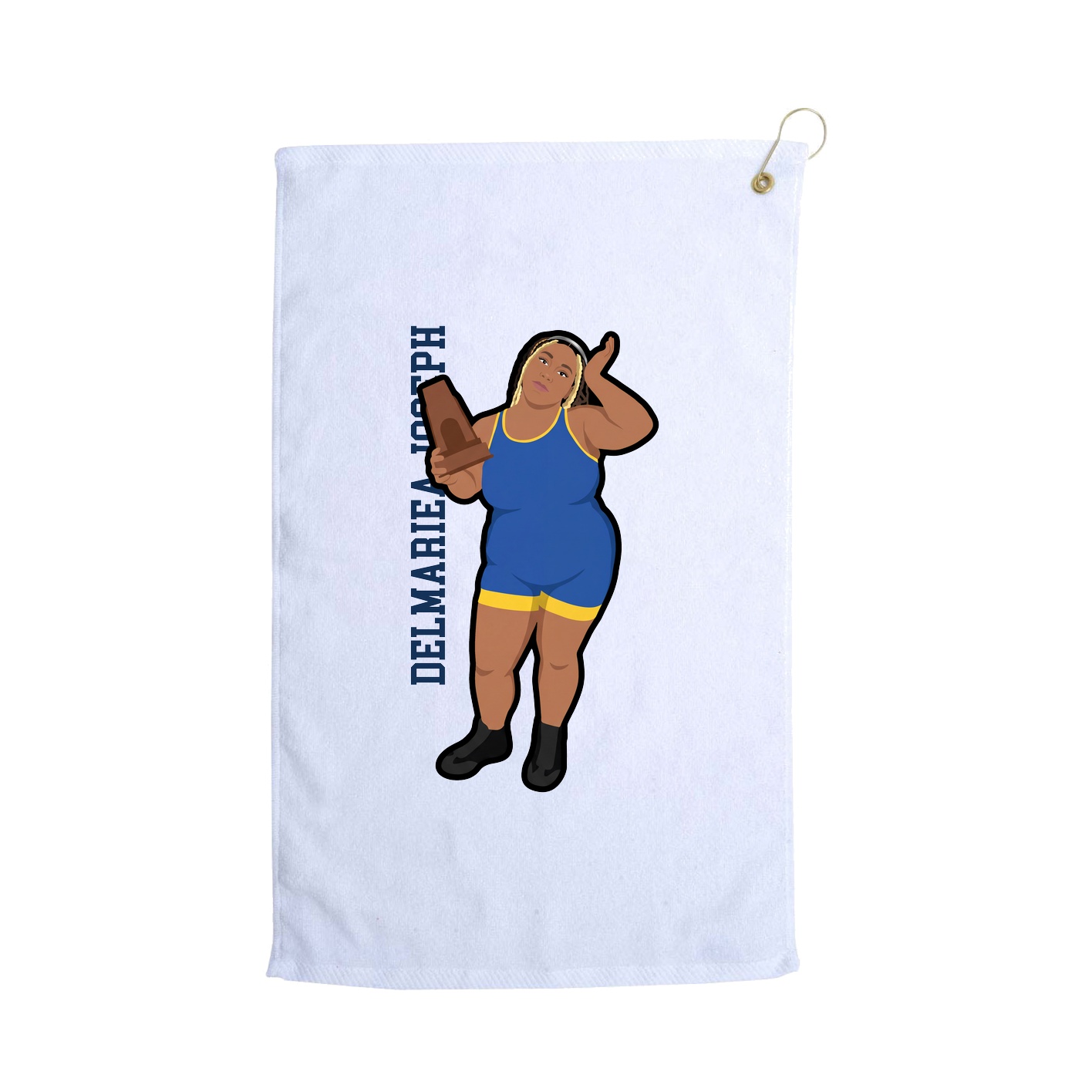 Golf Towel — Name Vertical in White