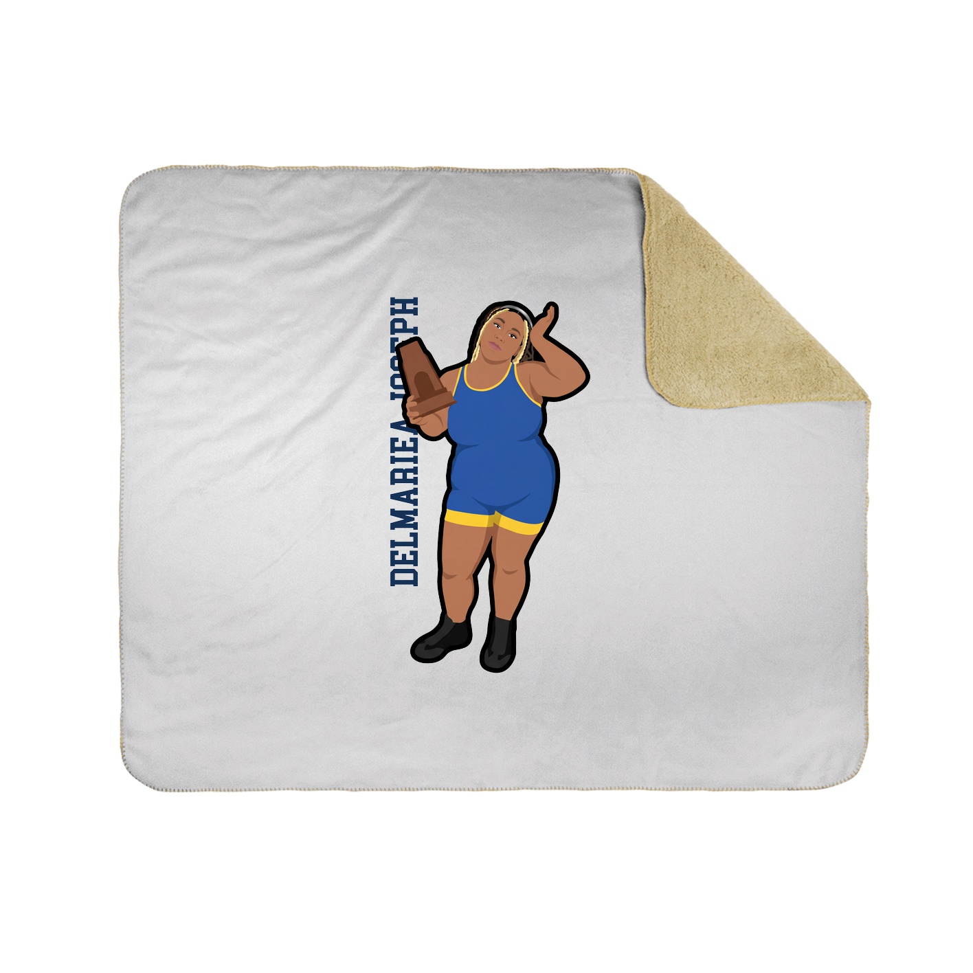 Throw Blanket — Name Vertical in White