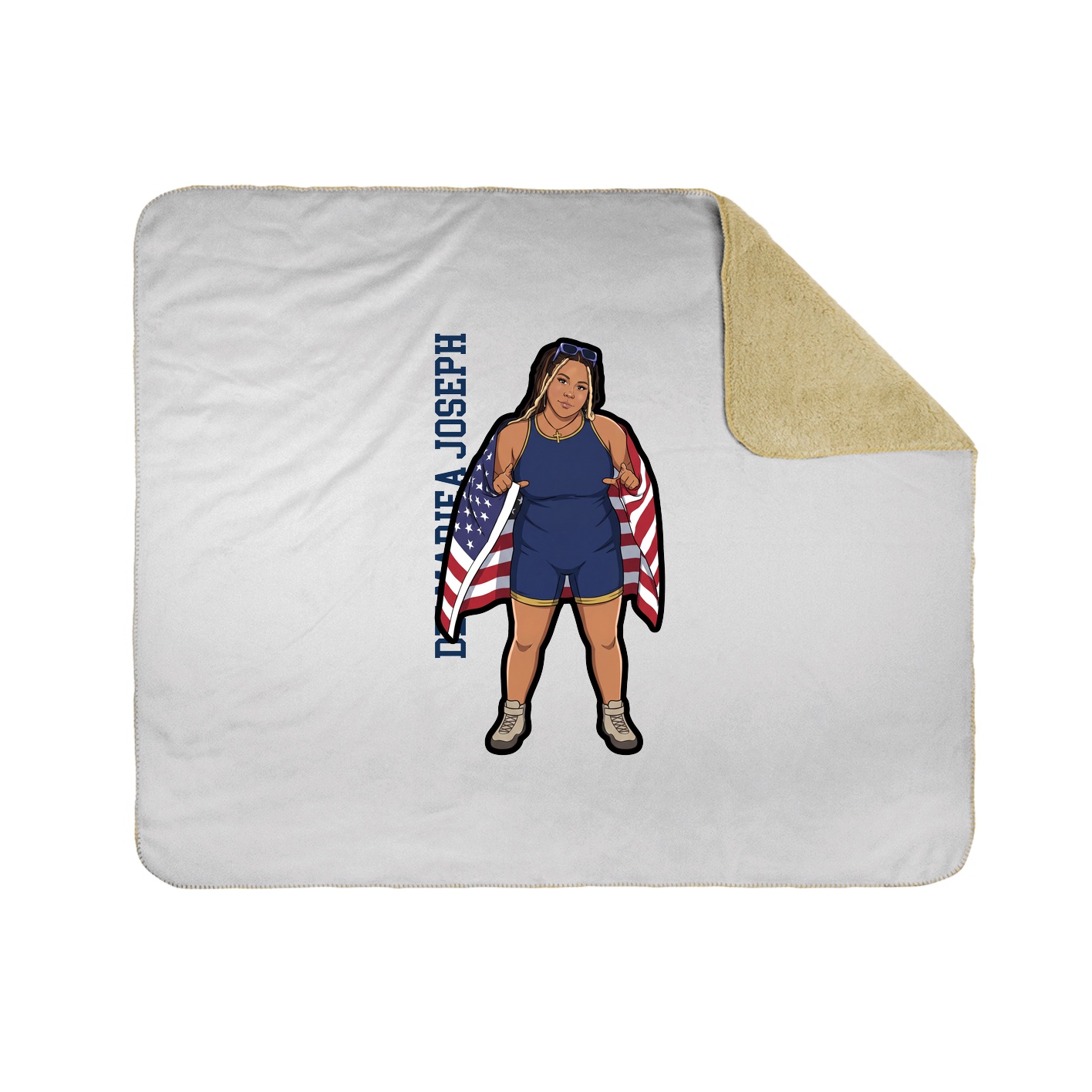 Throw Blanket — Name Vertical in White