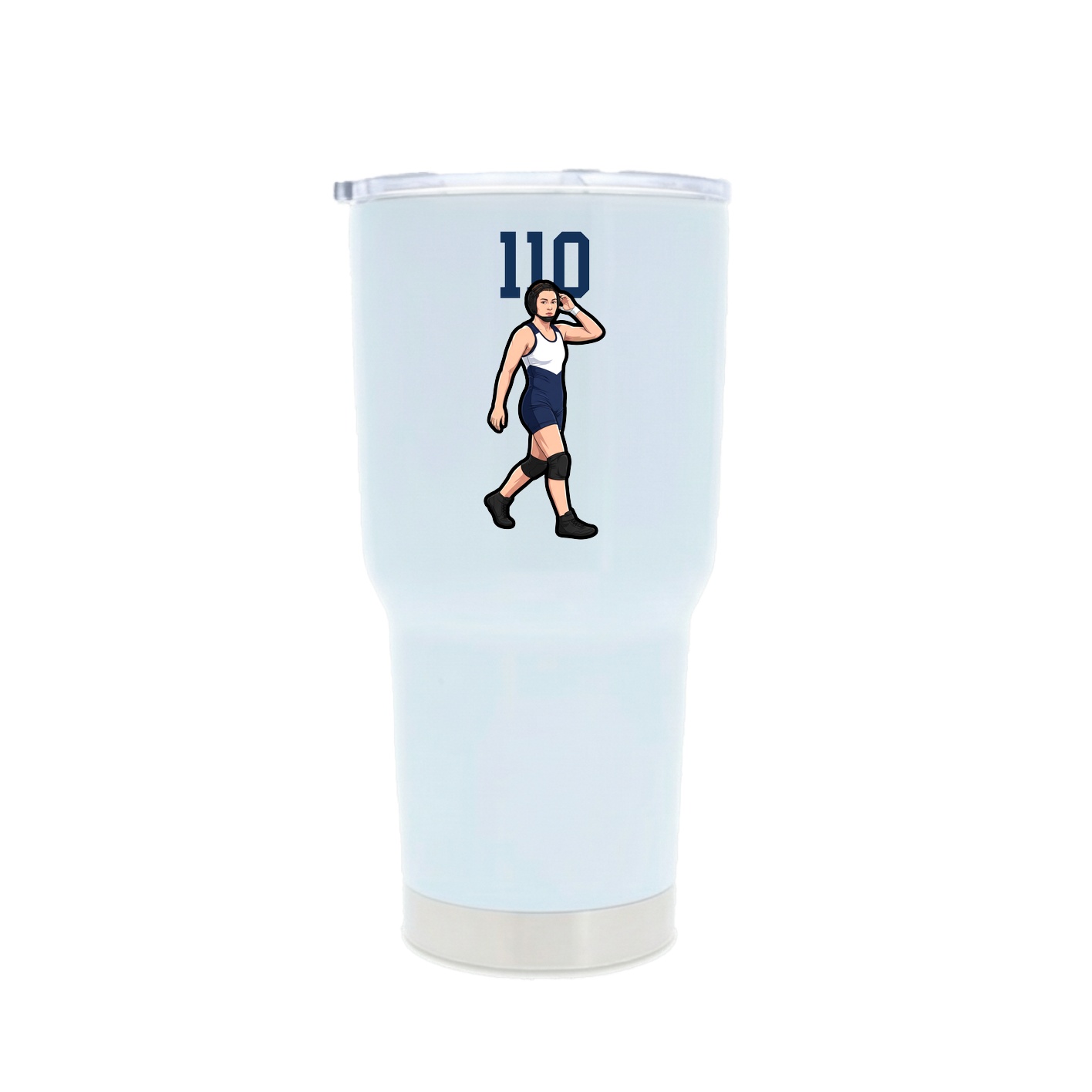 30oz Stainless Steel Tumbler — Number Top in White