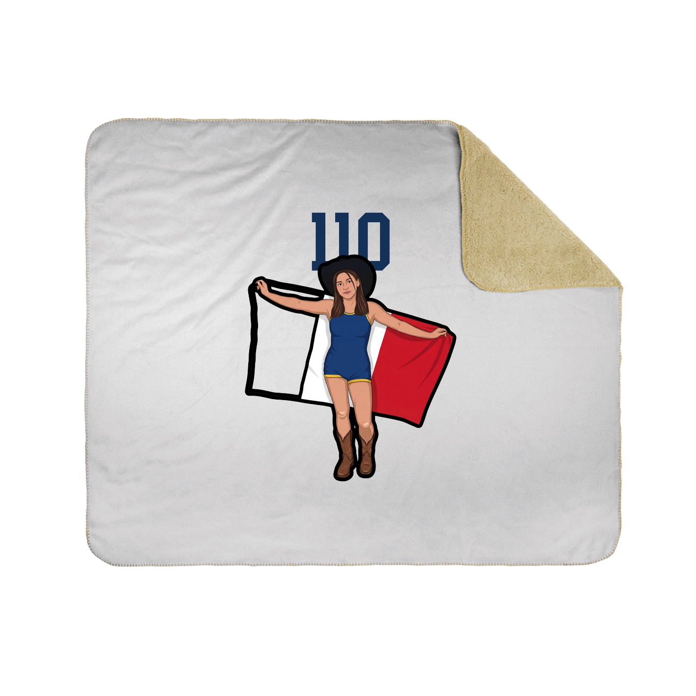 Throw Blanket — Number Top in White