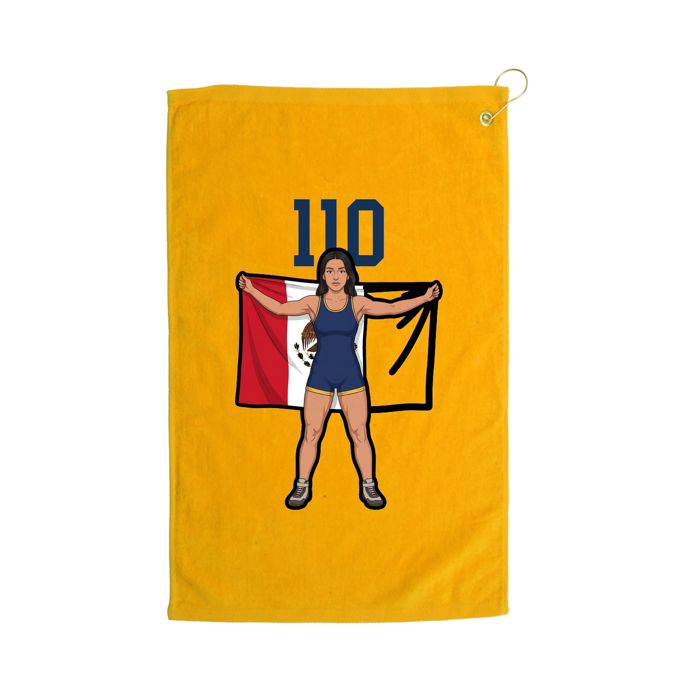 Golf Towel — Number Top in Gold