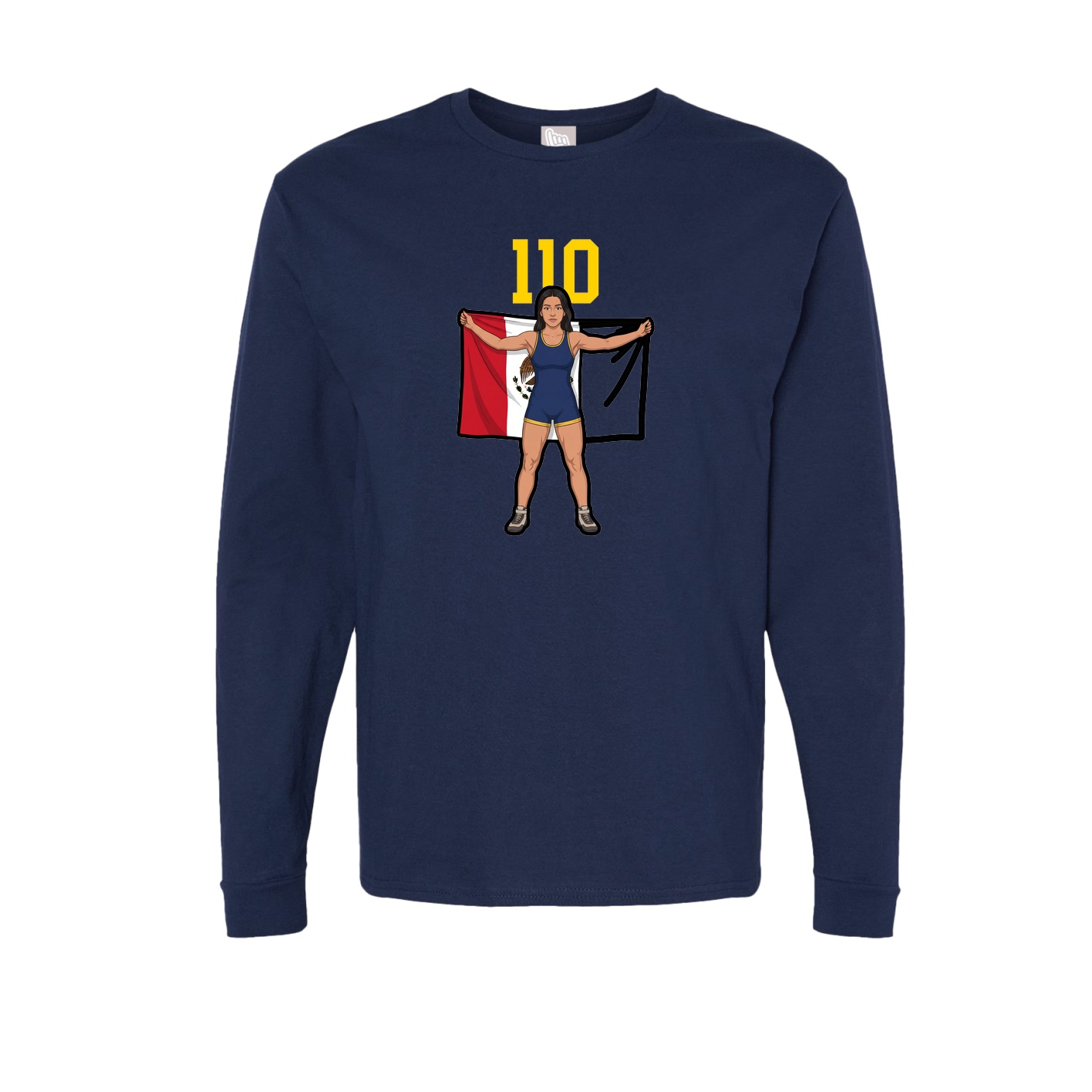 Long Sleeve Tee — Number Top in Navy