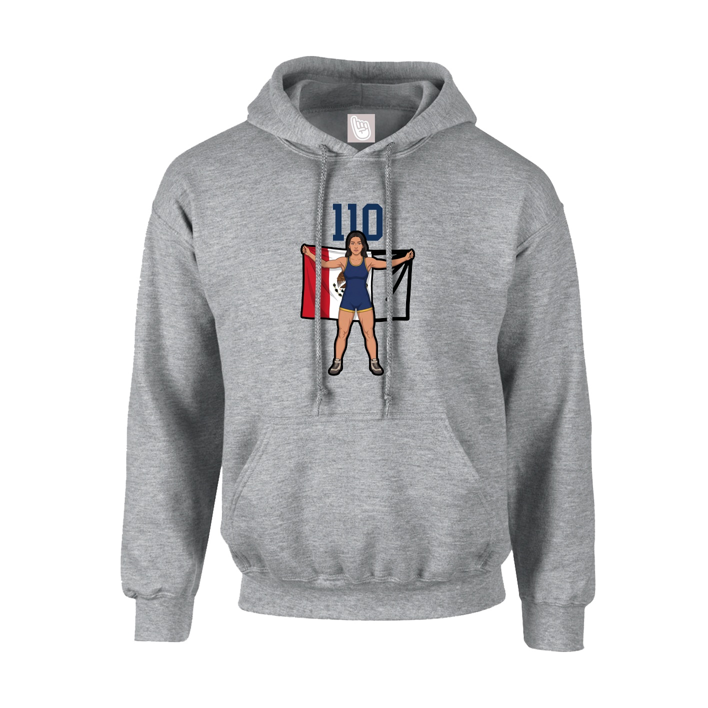 Hoodie — Number Top in Grey