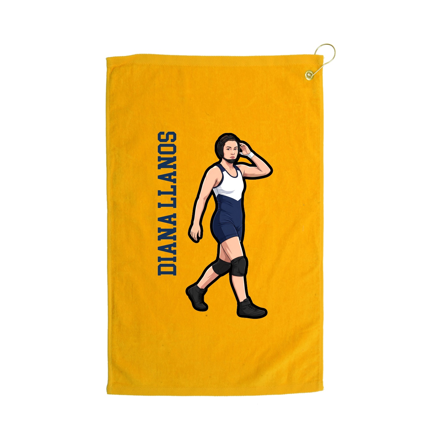 Golf Towel — Name Vertical in Gold