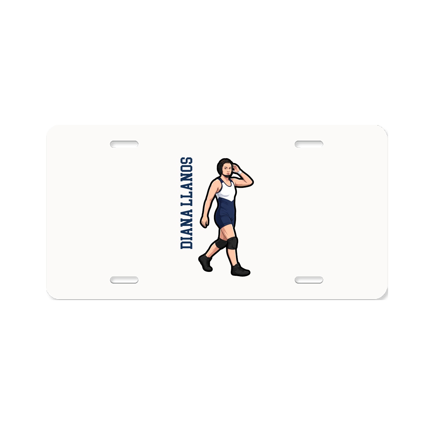 License Plate — Name Vertical in Classic