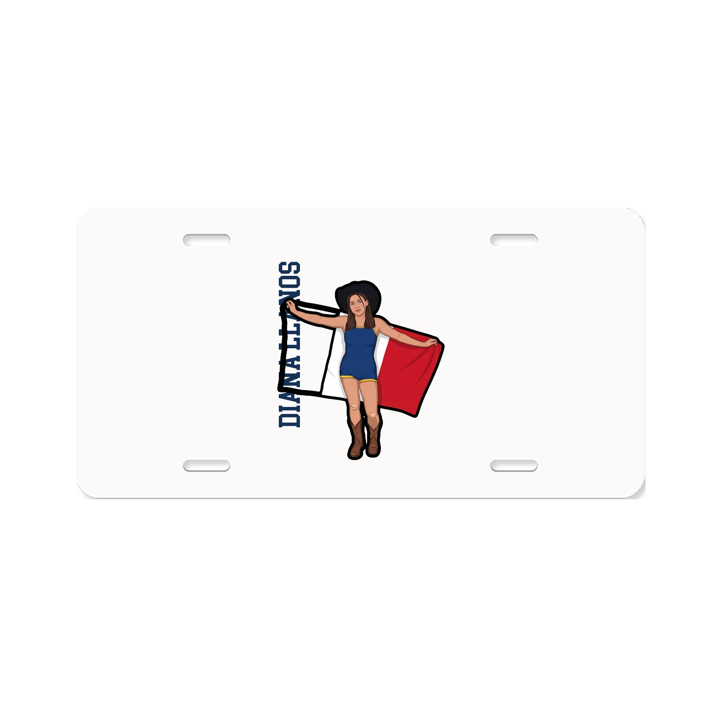 License Plate — Name Vertical in Classic