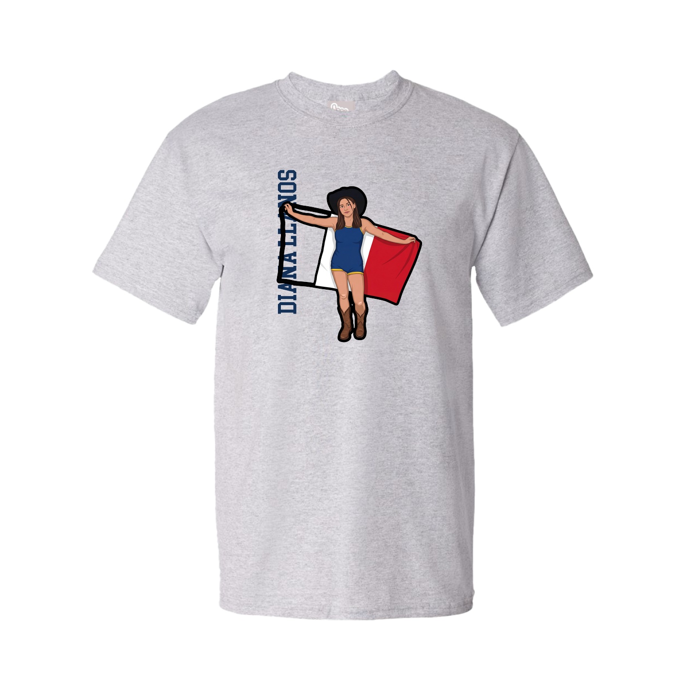 Youth Tee — Name Vertical in Grey