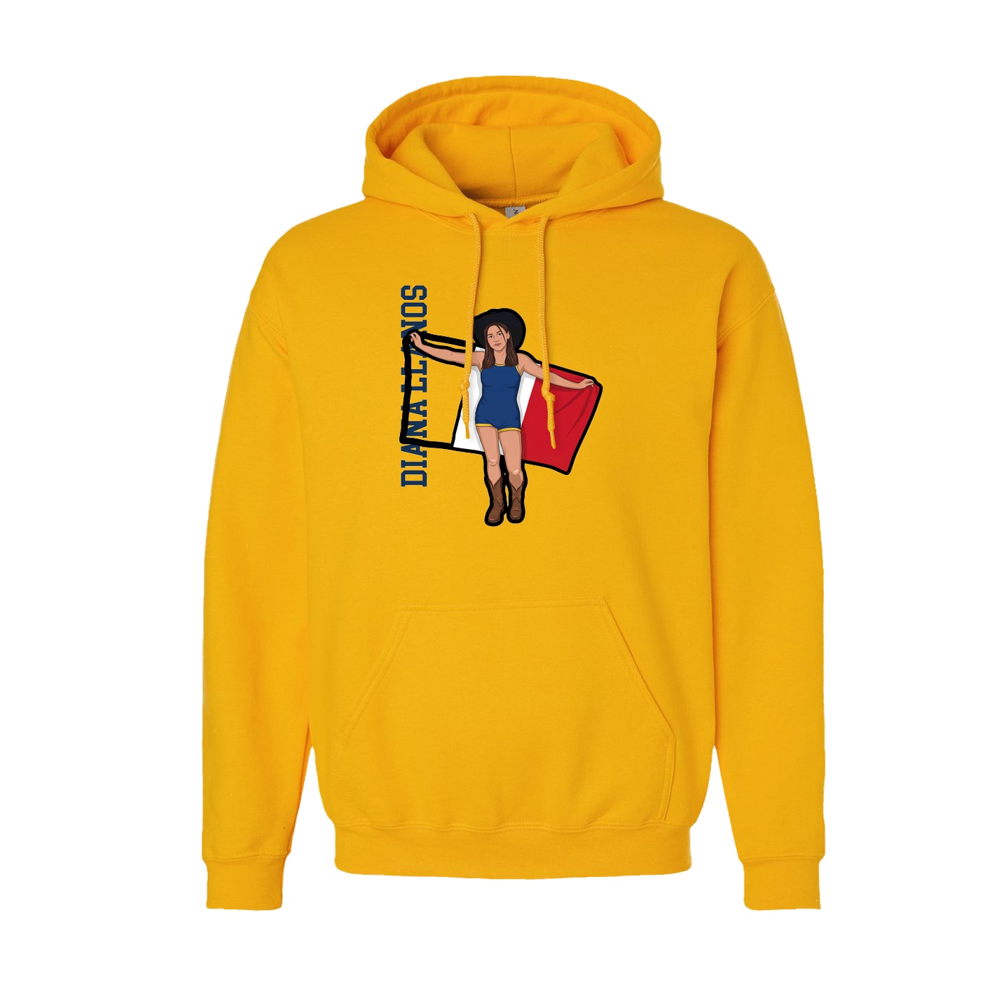 Youth Hoodie — Name Vertical in Gold
