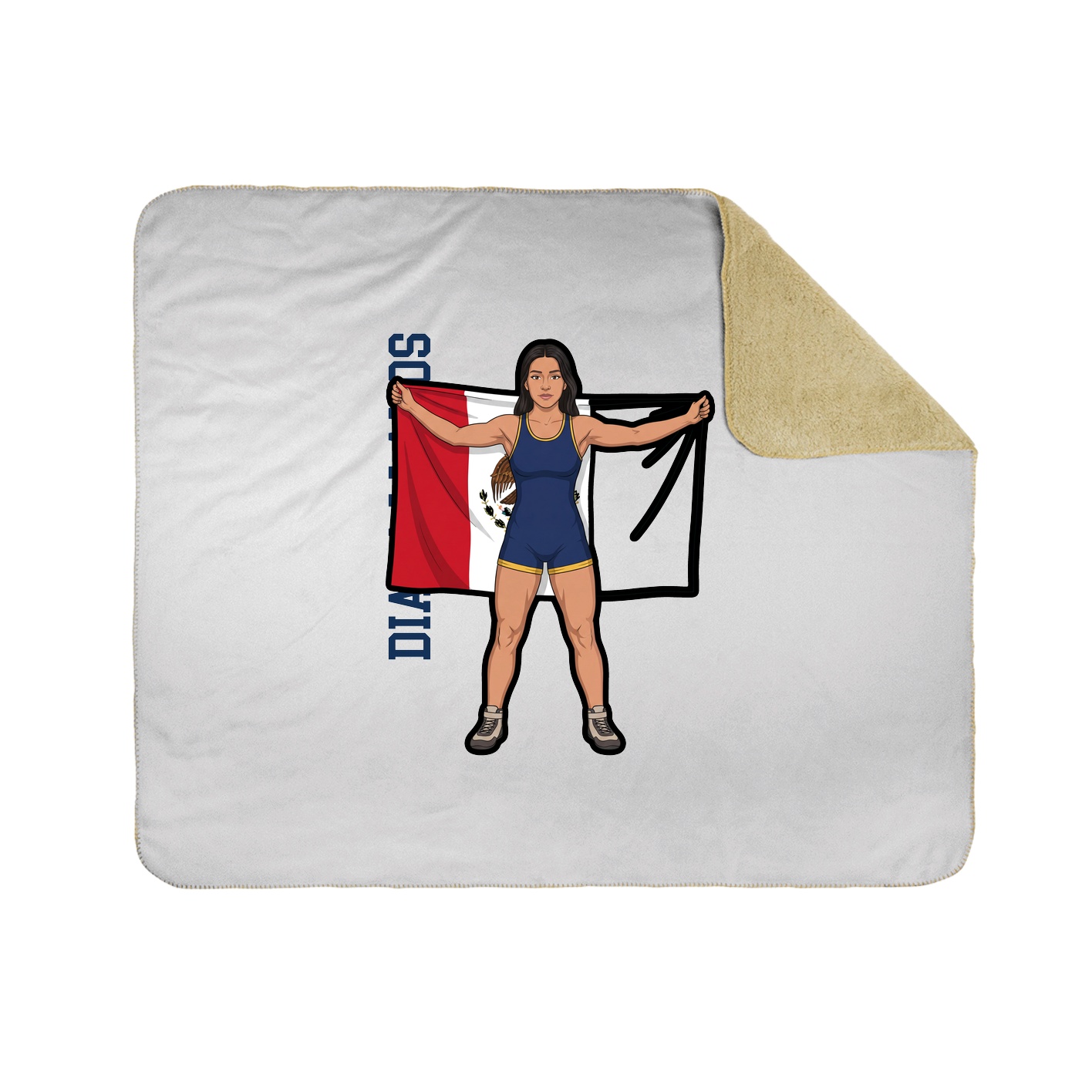 Throw Blanket — Name Vertical in White