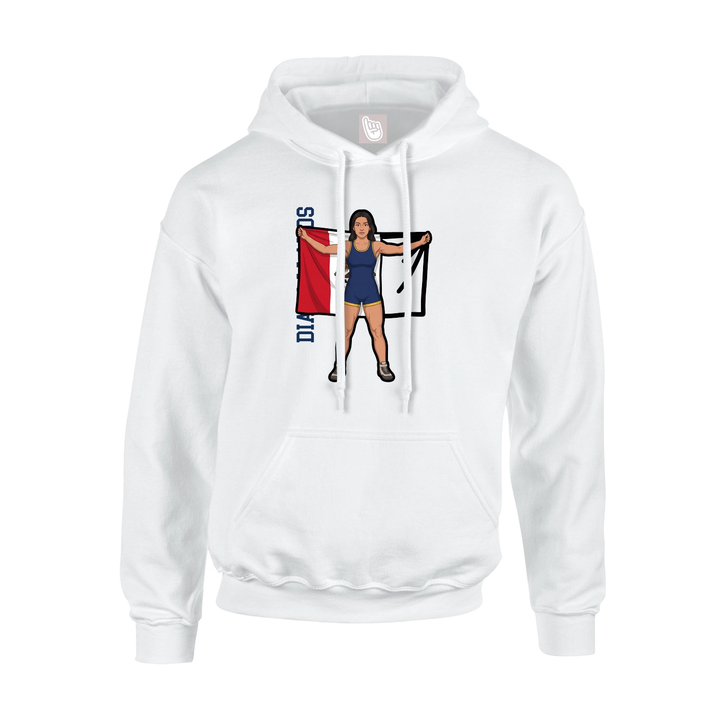 Youth Hoodie — Name Vertical in White