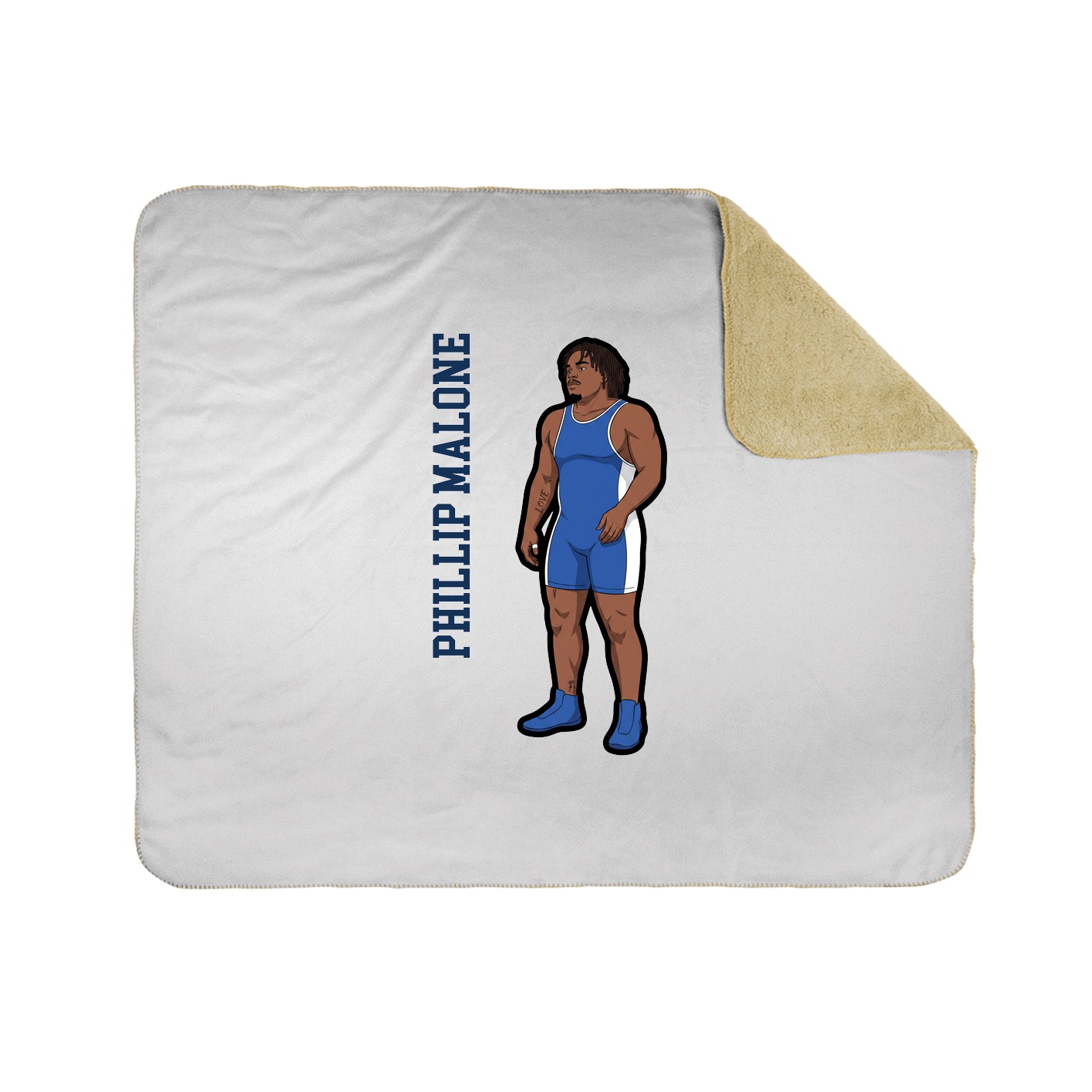 Throw Blanket — Name Vertical in White