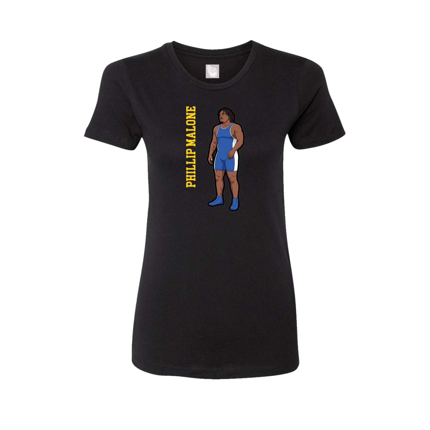Fitted Women's Tee — Name Vertical in Black
