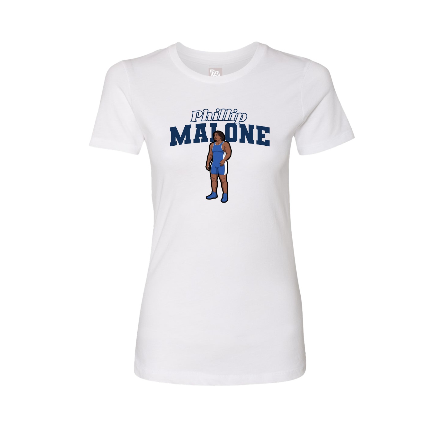 Fitted Women's Tee — Name Arch in White