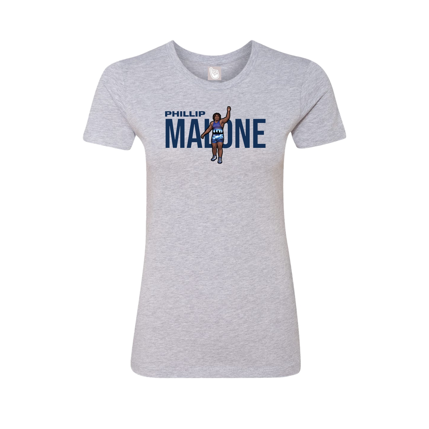 Fitted Women's Tee — Player Name in Grey