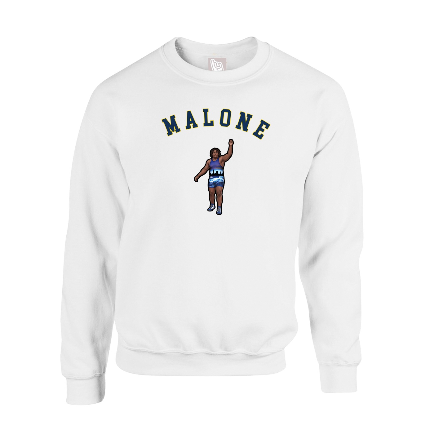 Fleece Crew — Shirsey Arch in White
