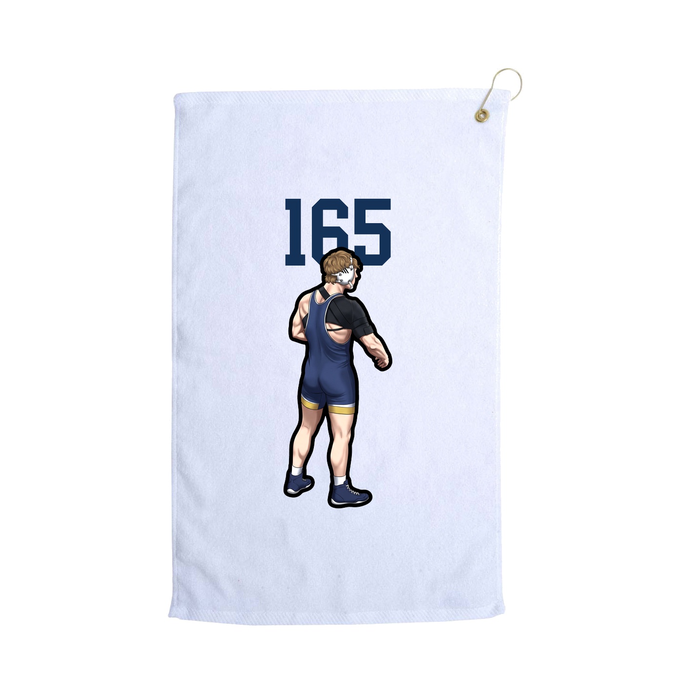 Golf Towel — Number Top in White