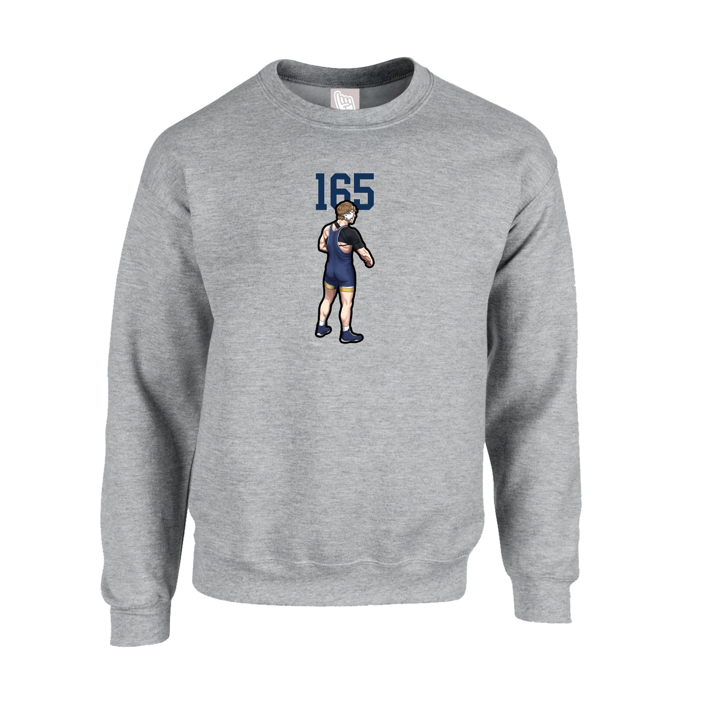 Fleece Crew — Number Top in Grey