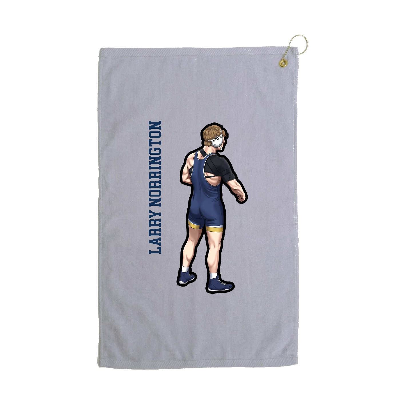 Golf Towel — Name Vertical in Grey