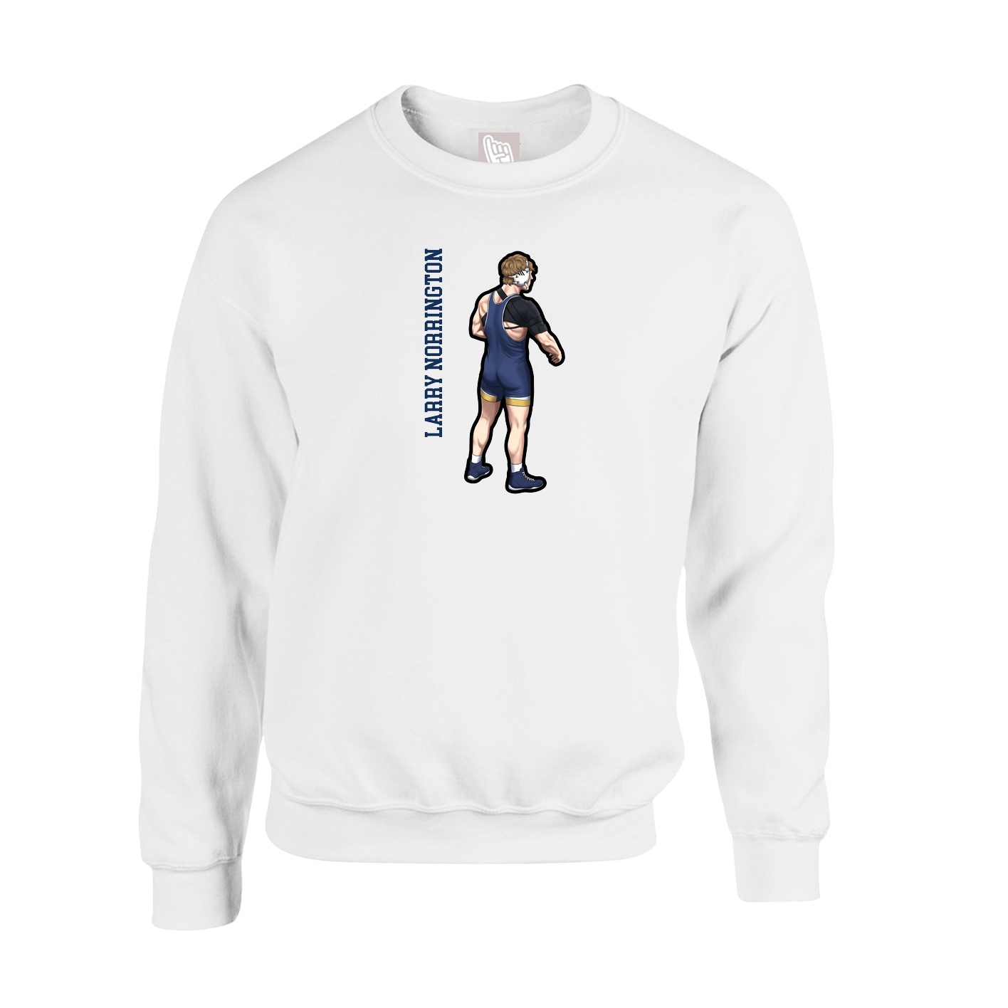 Fleece Crew — Name Vertical in White