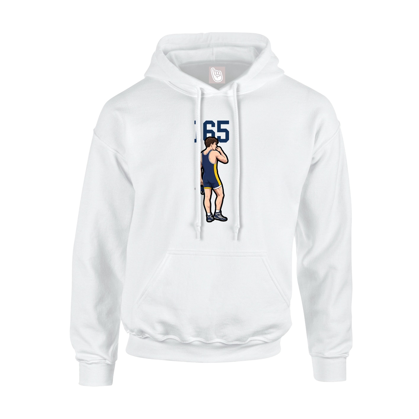 Youth Hoodie — Number Top in White
