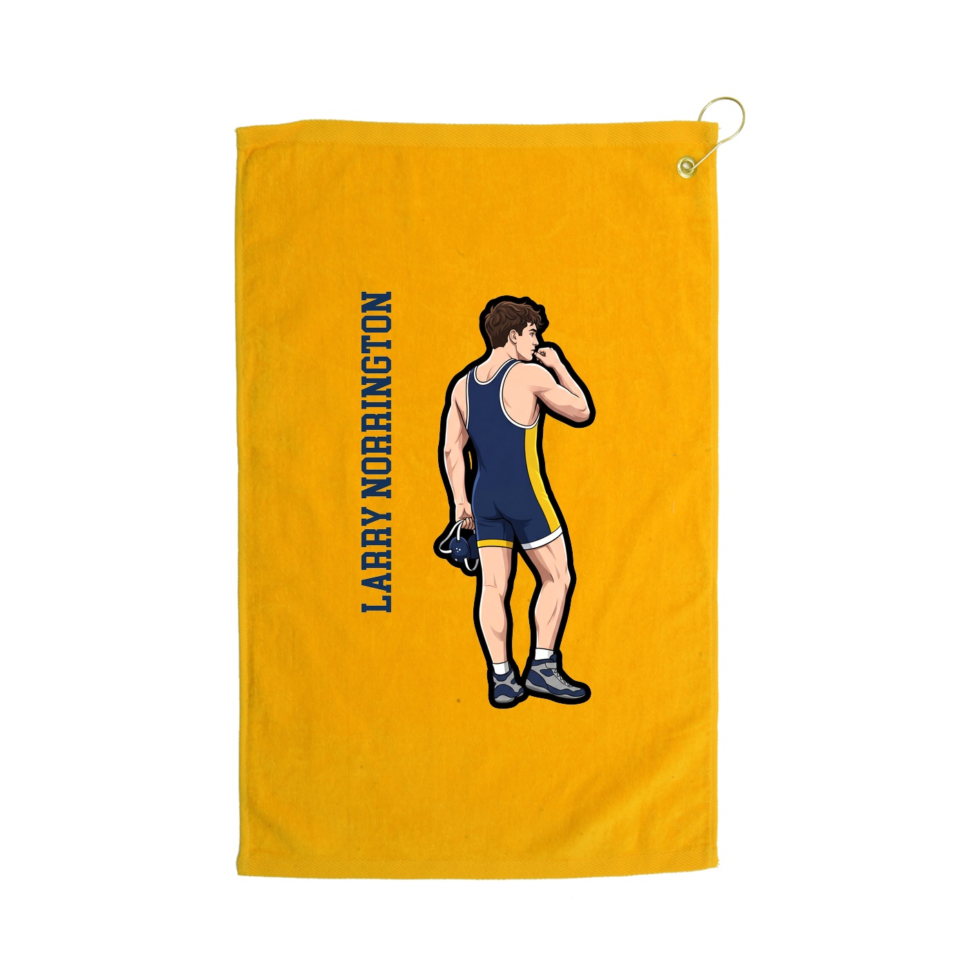 Golf Towel — Name Vertical in Gold