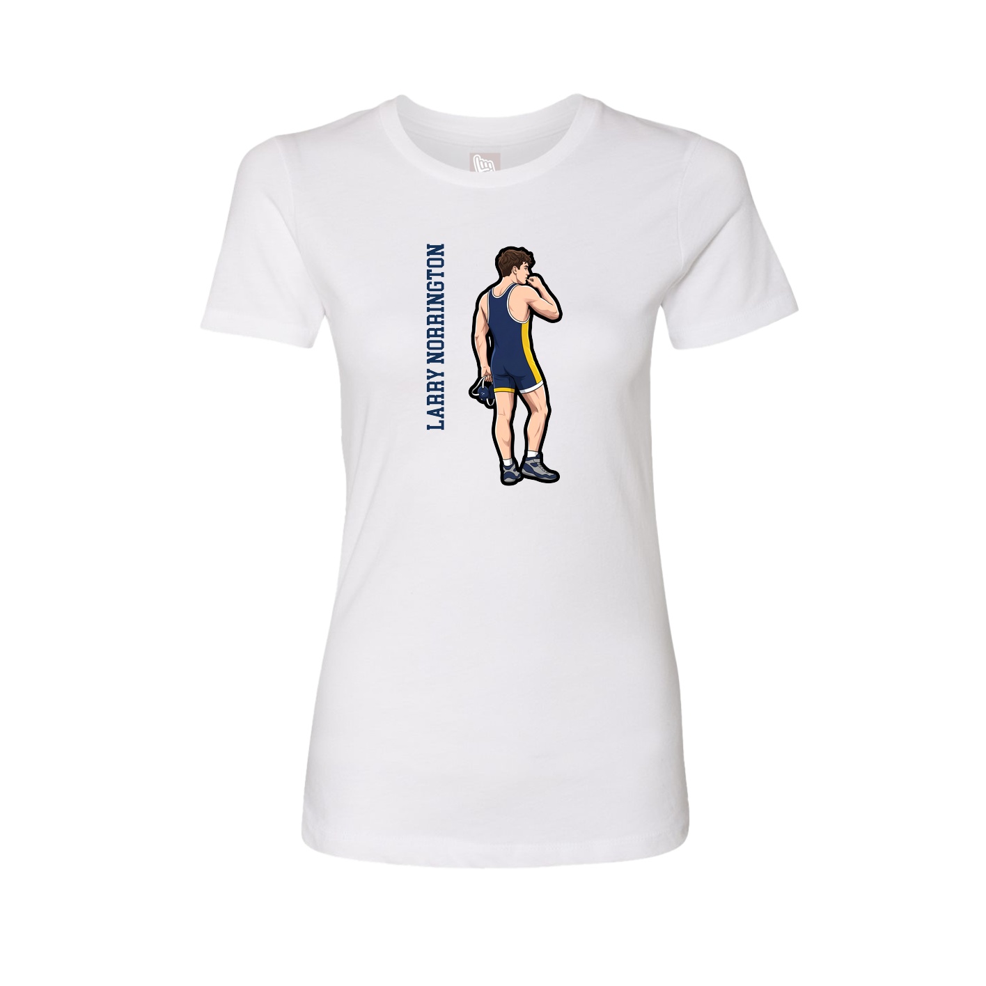 Fitted Women's Tee — Name Vertical in White