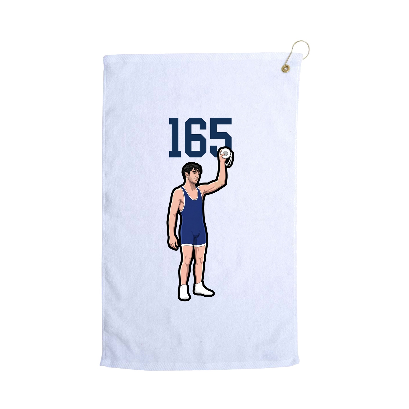Golf Towel — Number Top in White