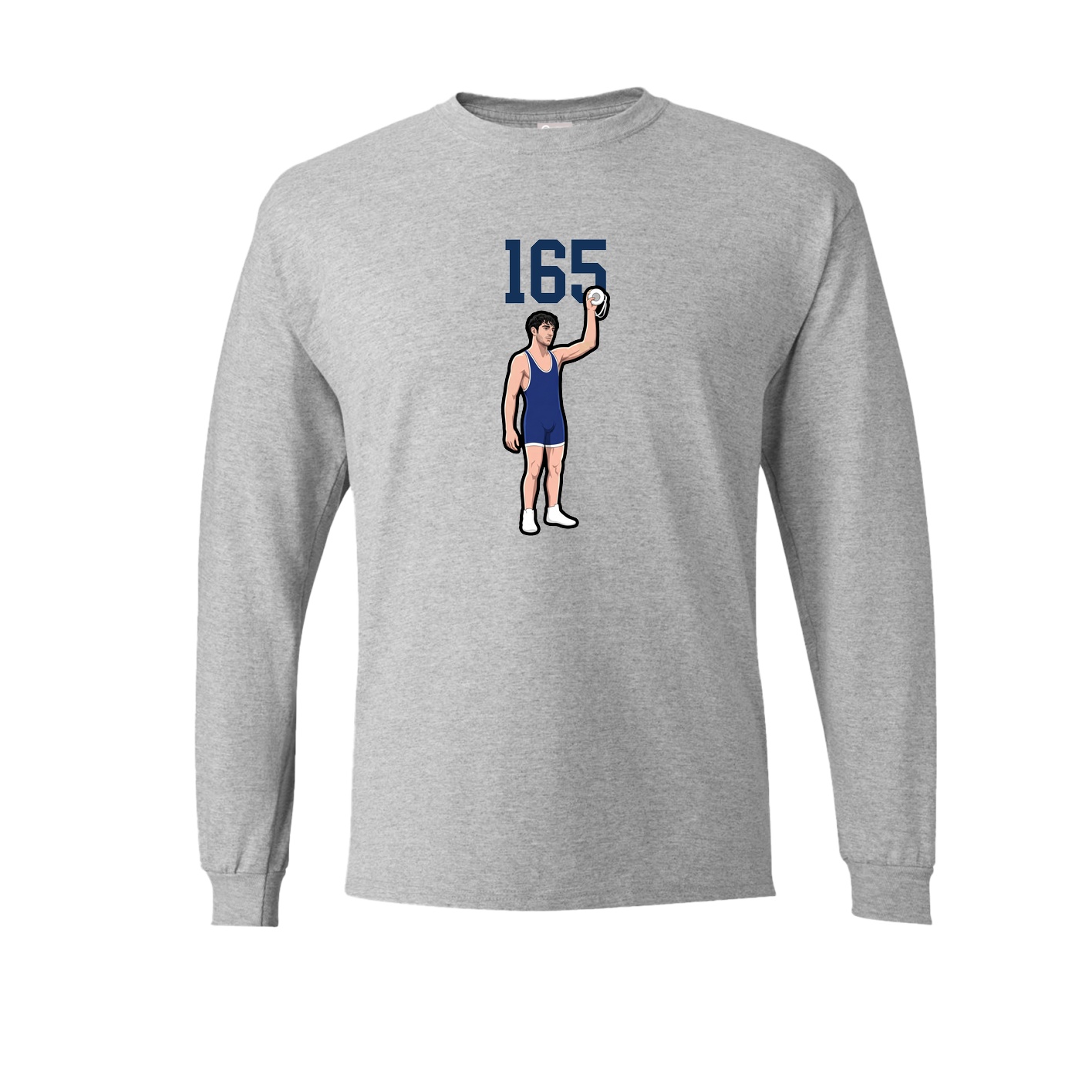 Long Sleeve Tee — Number Top in Grey