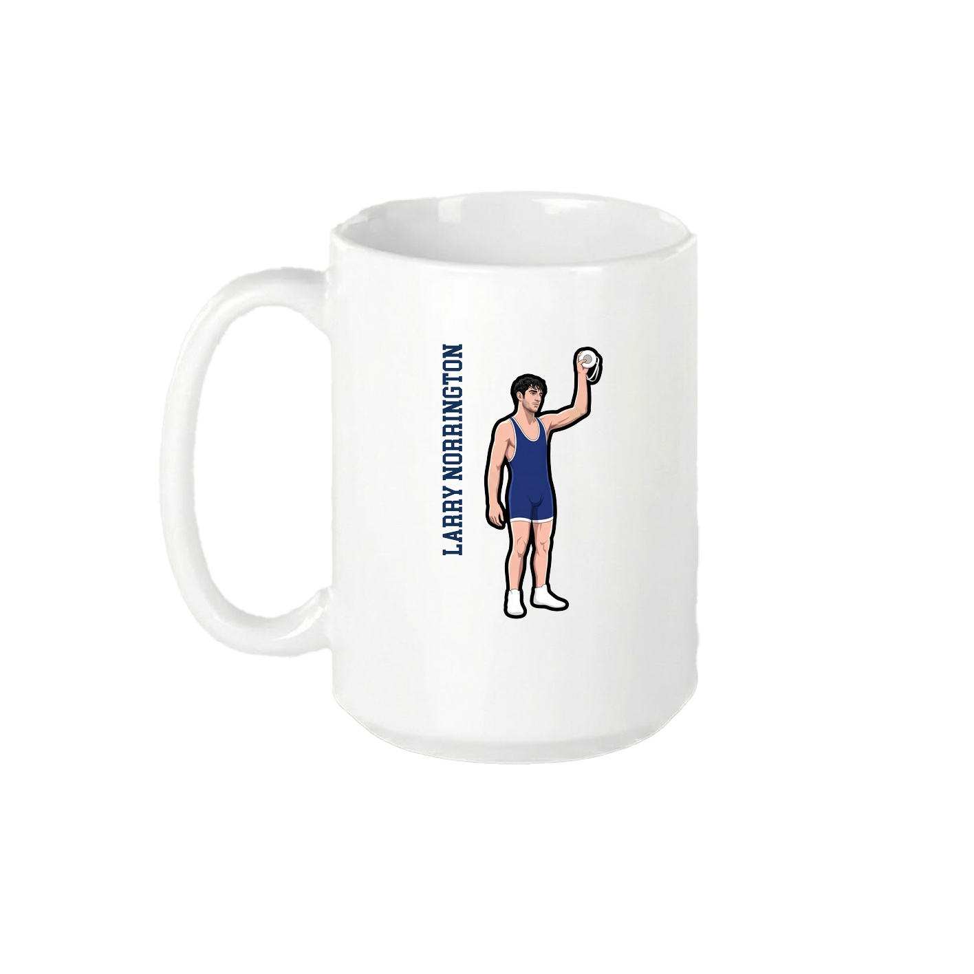 15oz Coffee Mug — Name Vertical in White