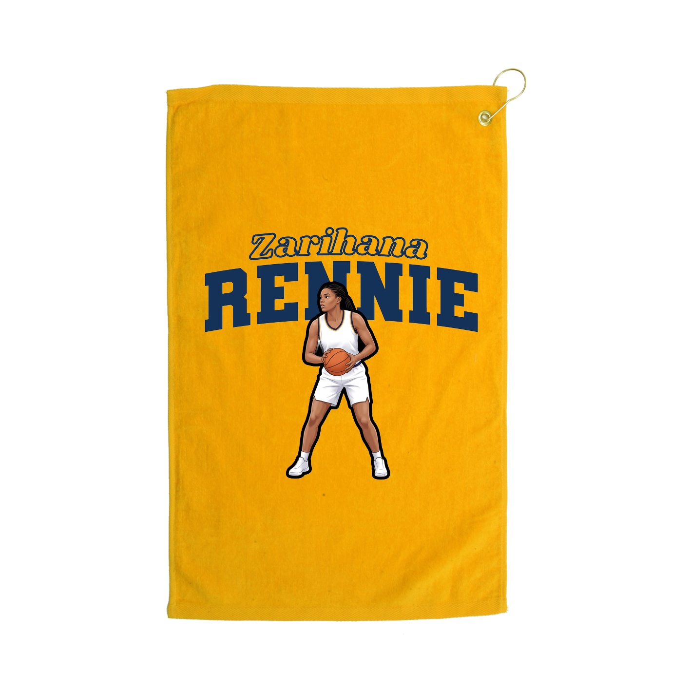 Golf Towel — Name Arch in Gold