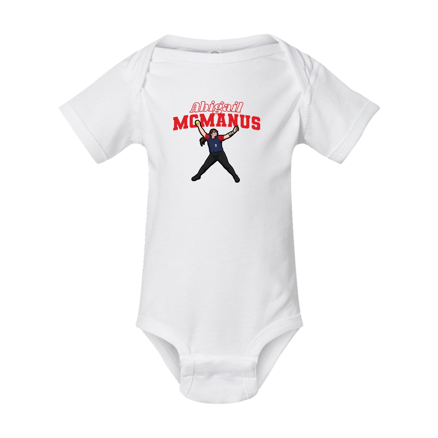 Baby Onesie — Name Arch in White