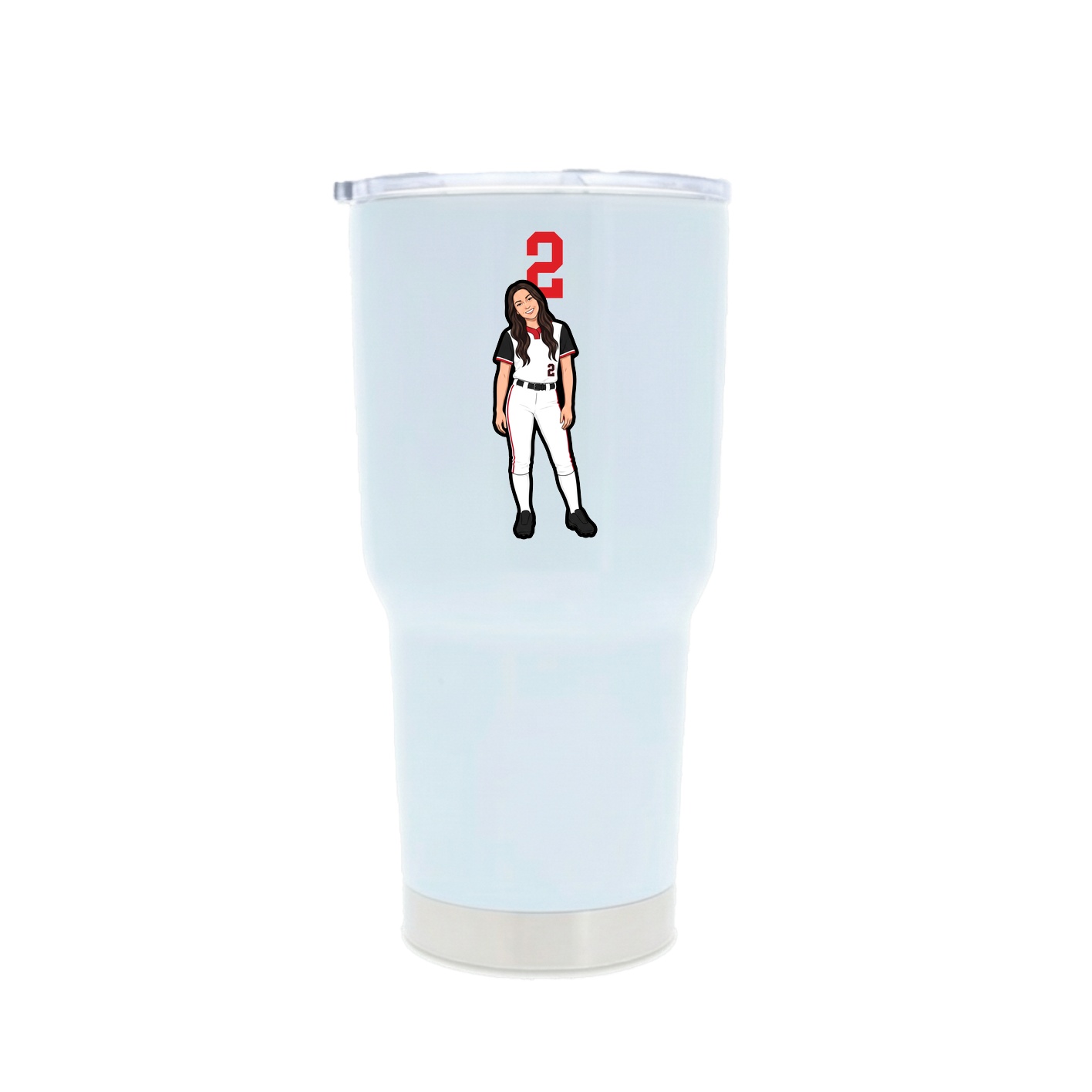 30oz Stainless Steel Tumbler — Number Top in White