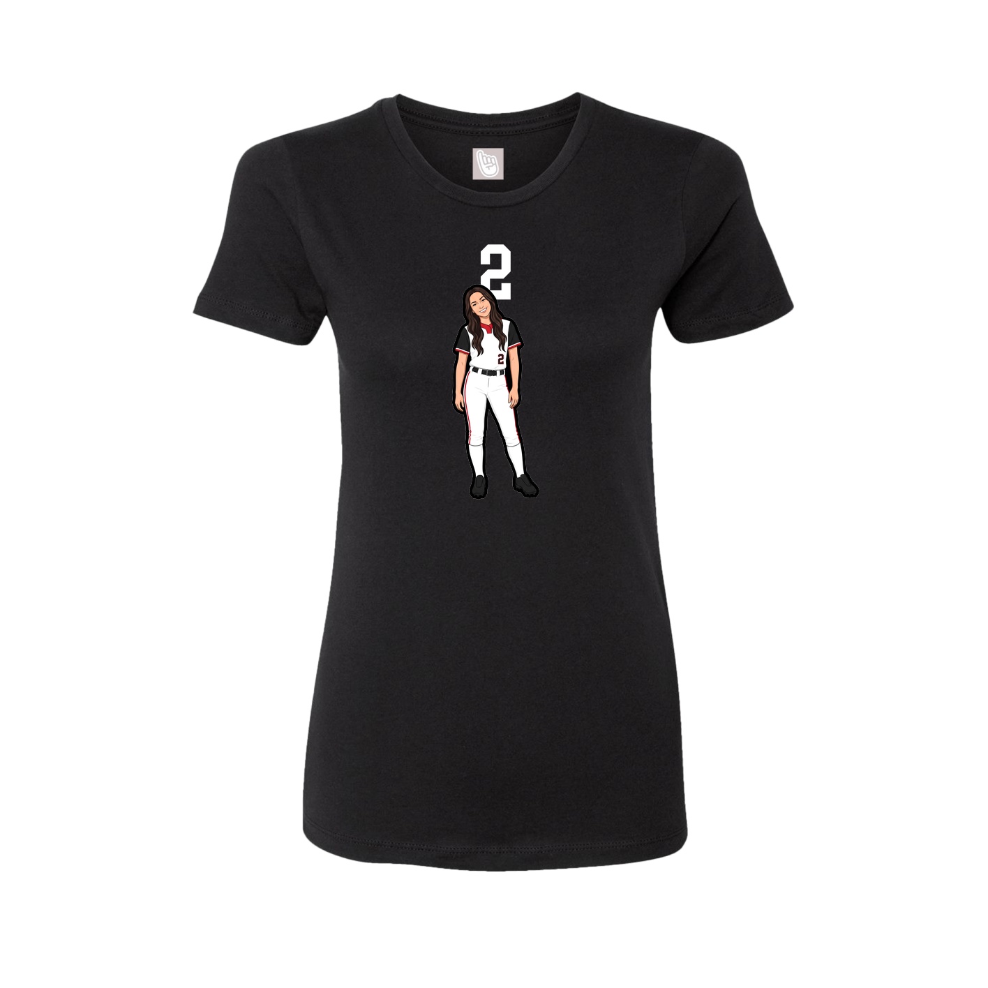 Womens Tee — Number Top in Black