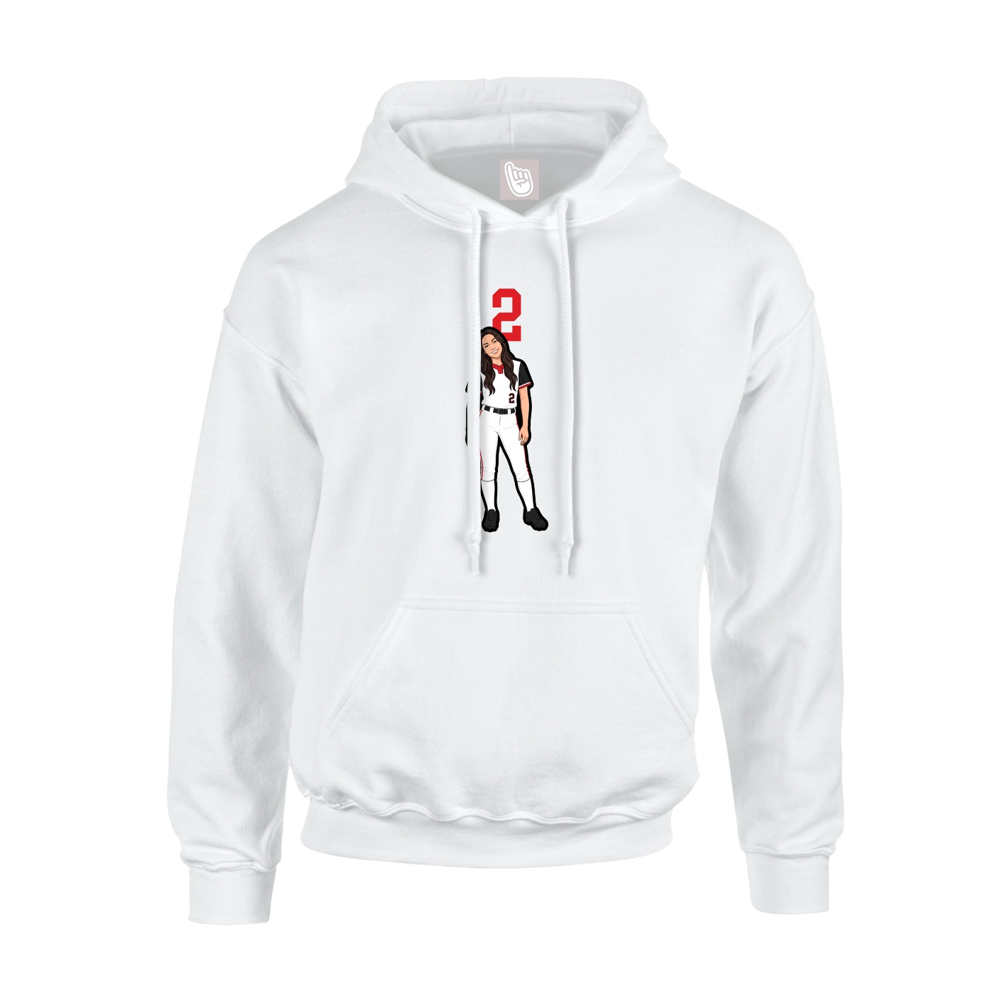 Hoodie — Number Top in White
