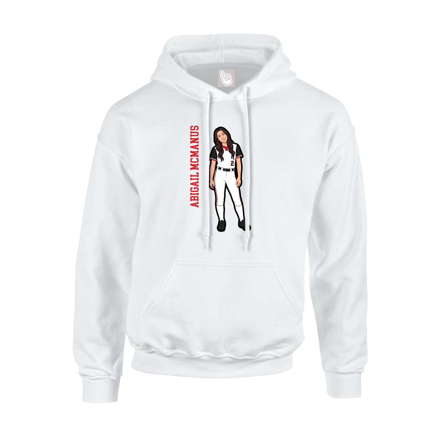 Hoodie — Name Vertical in White